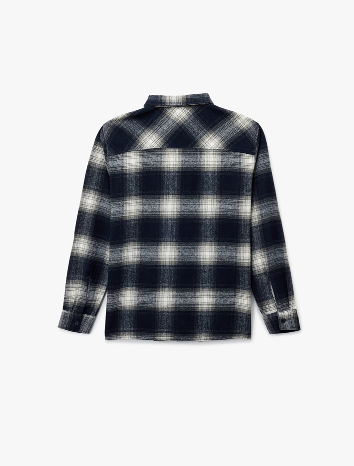  Regular Fit Uzun Kollu Cepli Klasik Yaka Oduncu Gömleği