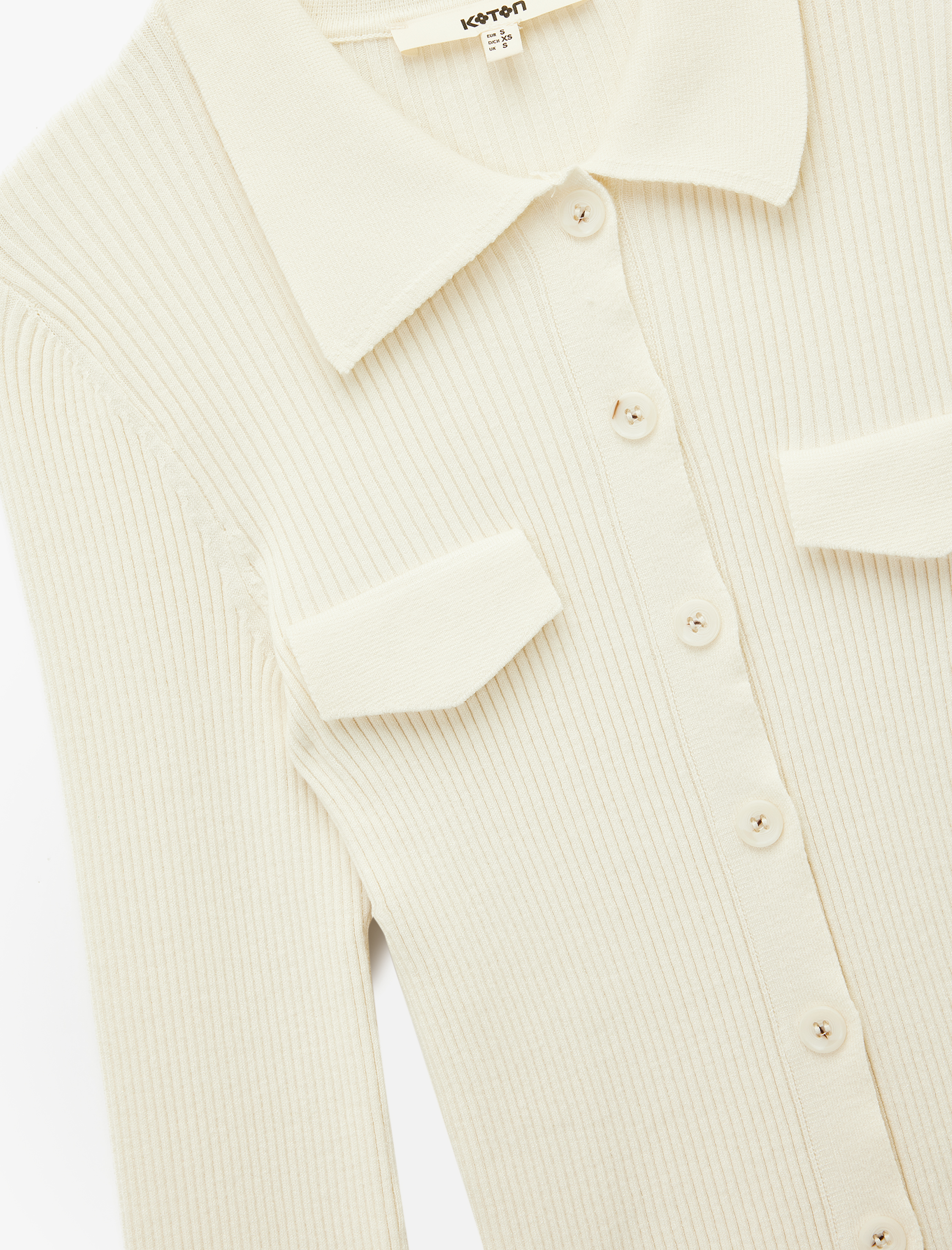 Polo Yaka Viskon Karışımlı Cepli Uzun Kollu Triko Kazak