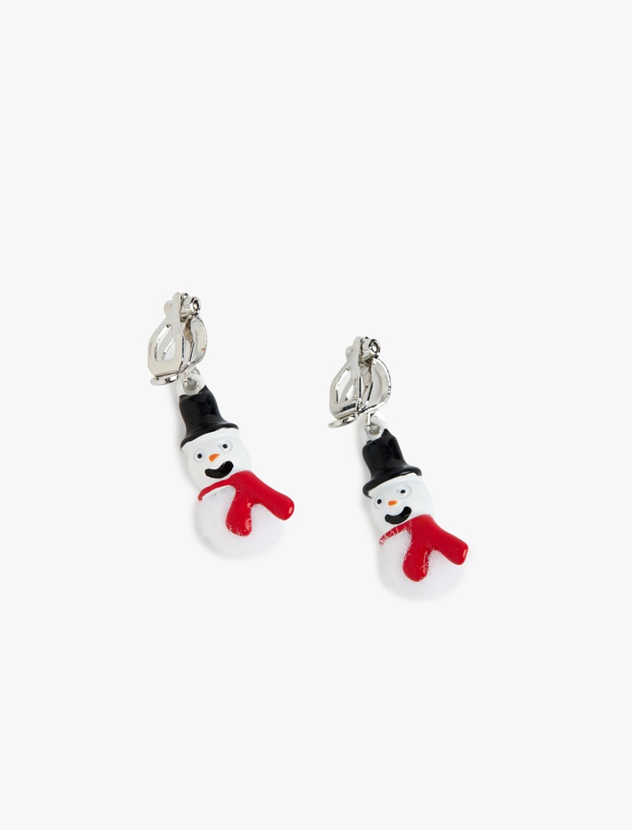 Kadın Klipsli Sallantılı Kardan Adam Küpe