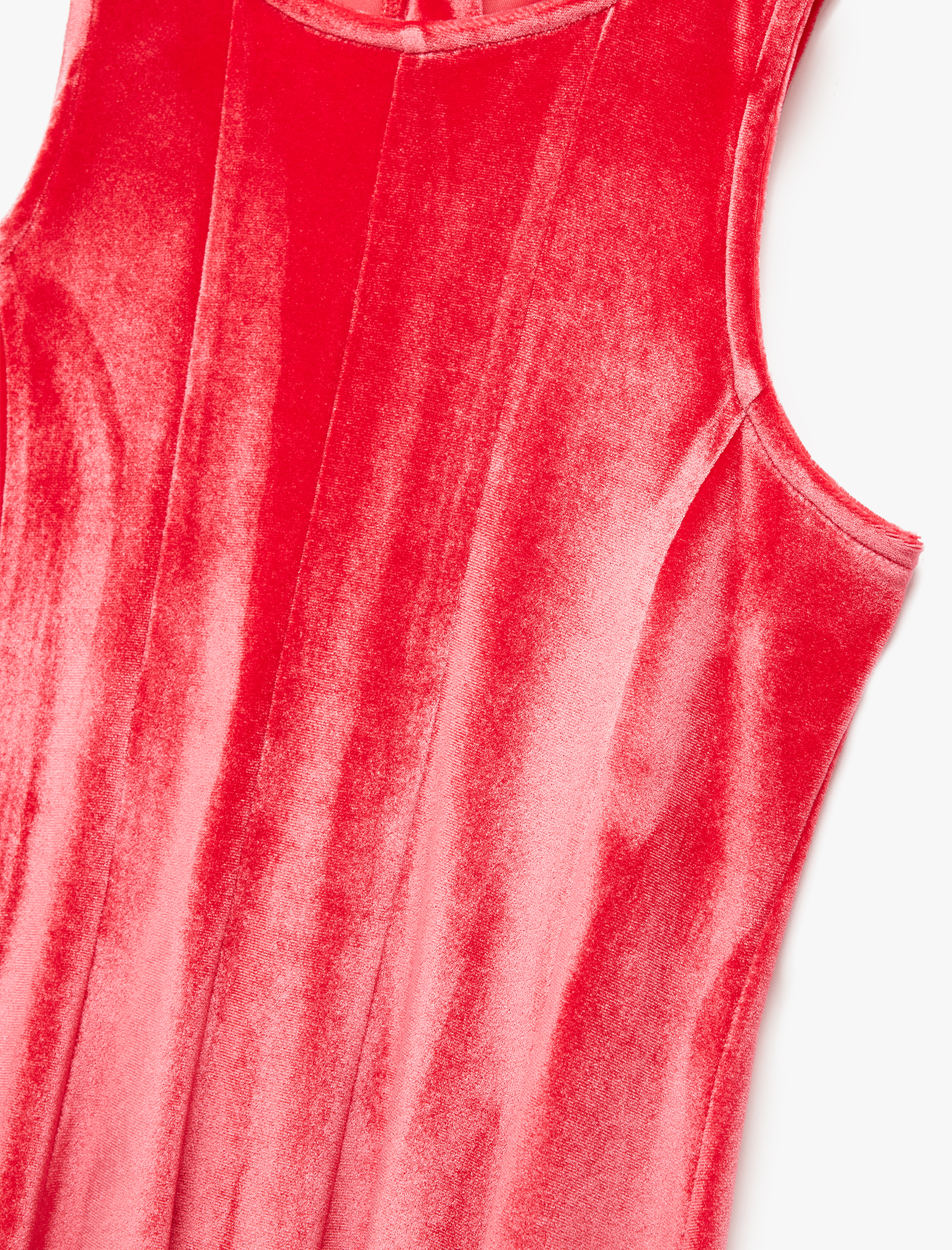  Kız Çocuk Bisiklet Yaka Kolsuz Pileli Kadife Yılbaşı Elbisesi