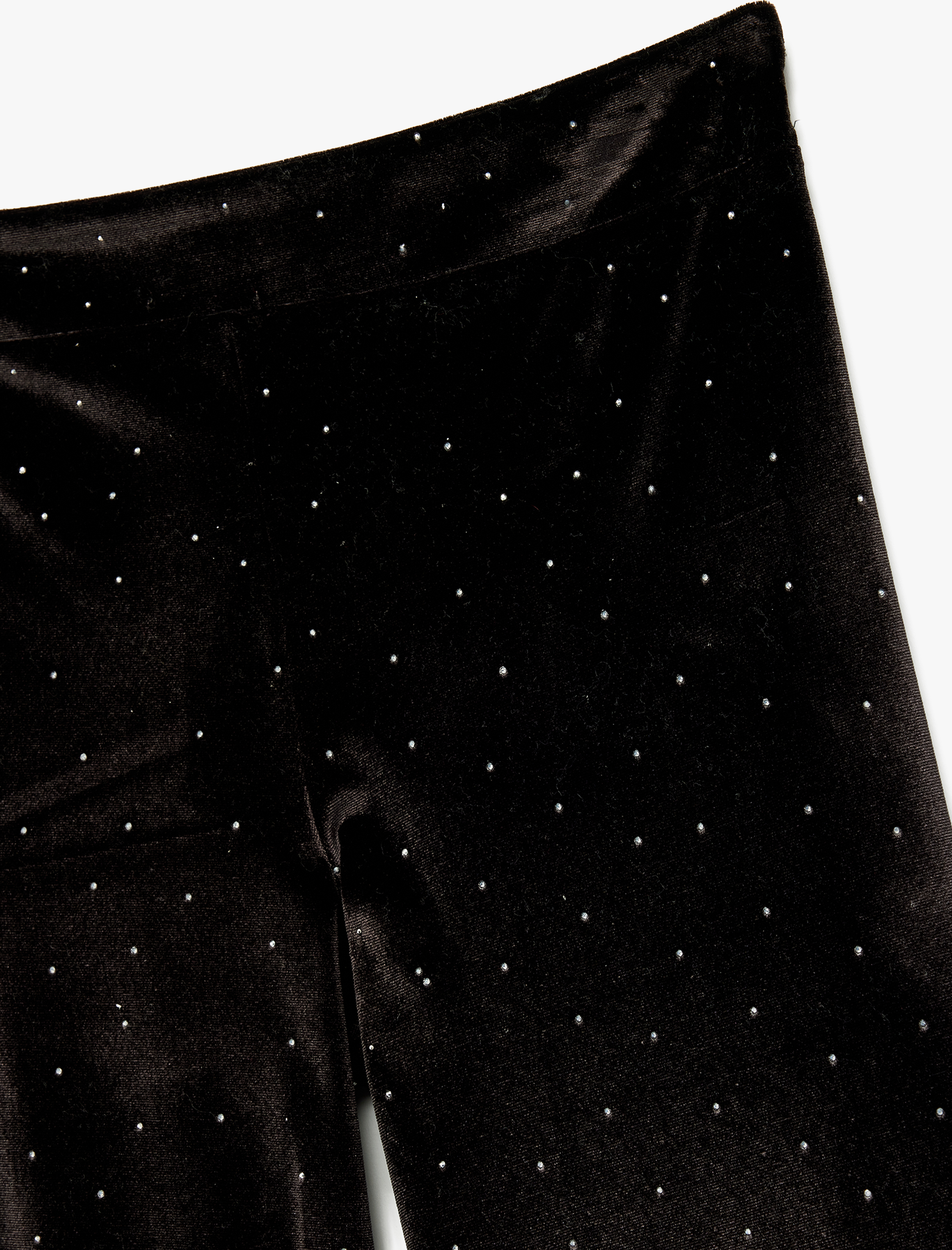  Kız Çocuk Taş Detaylı Rahat Kesim Geniş Paça Yılbaşı Pantolon