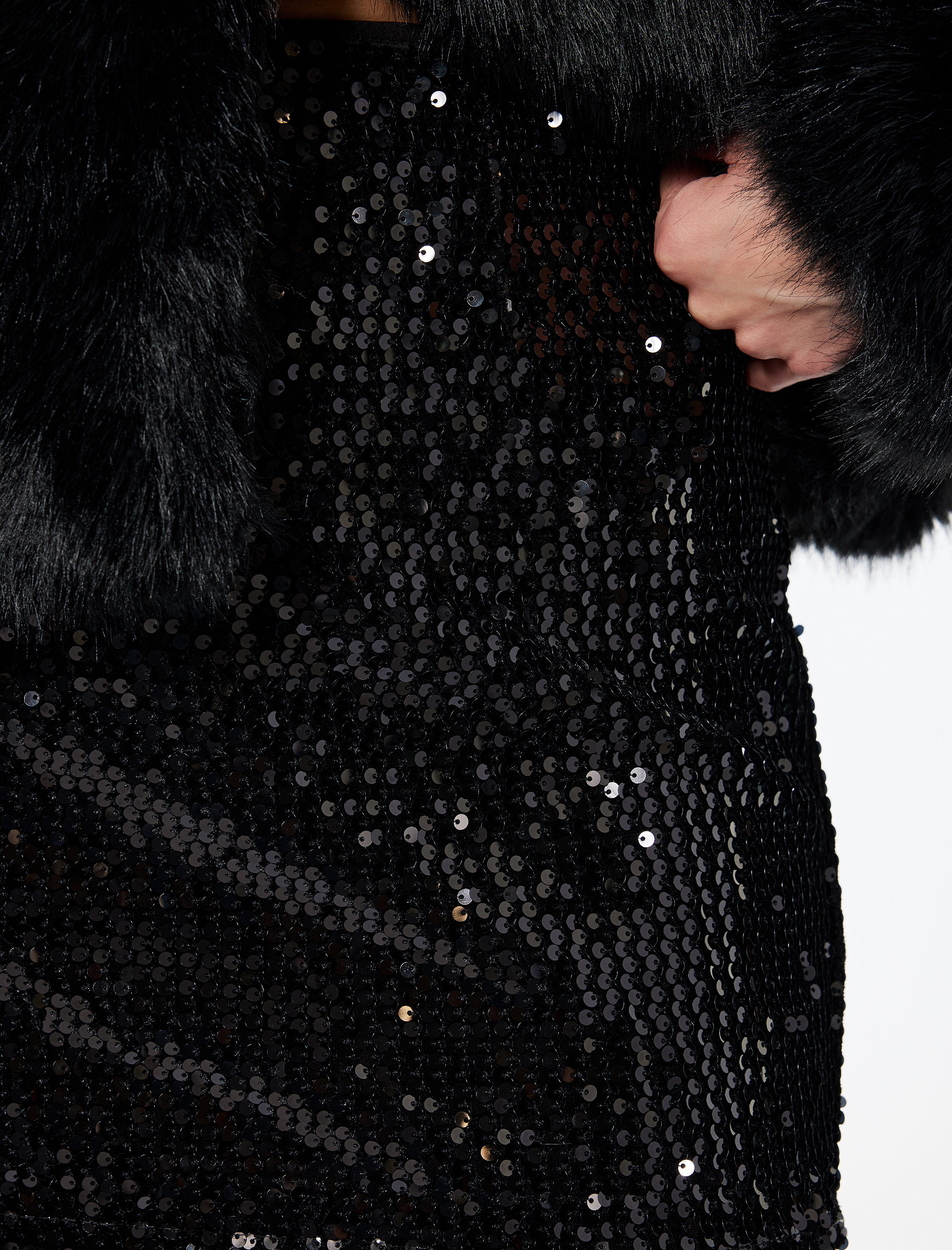   Pullu Payetli Normal Bel Mini Etek