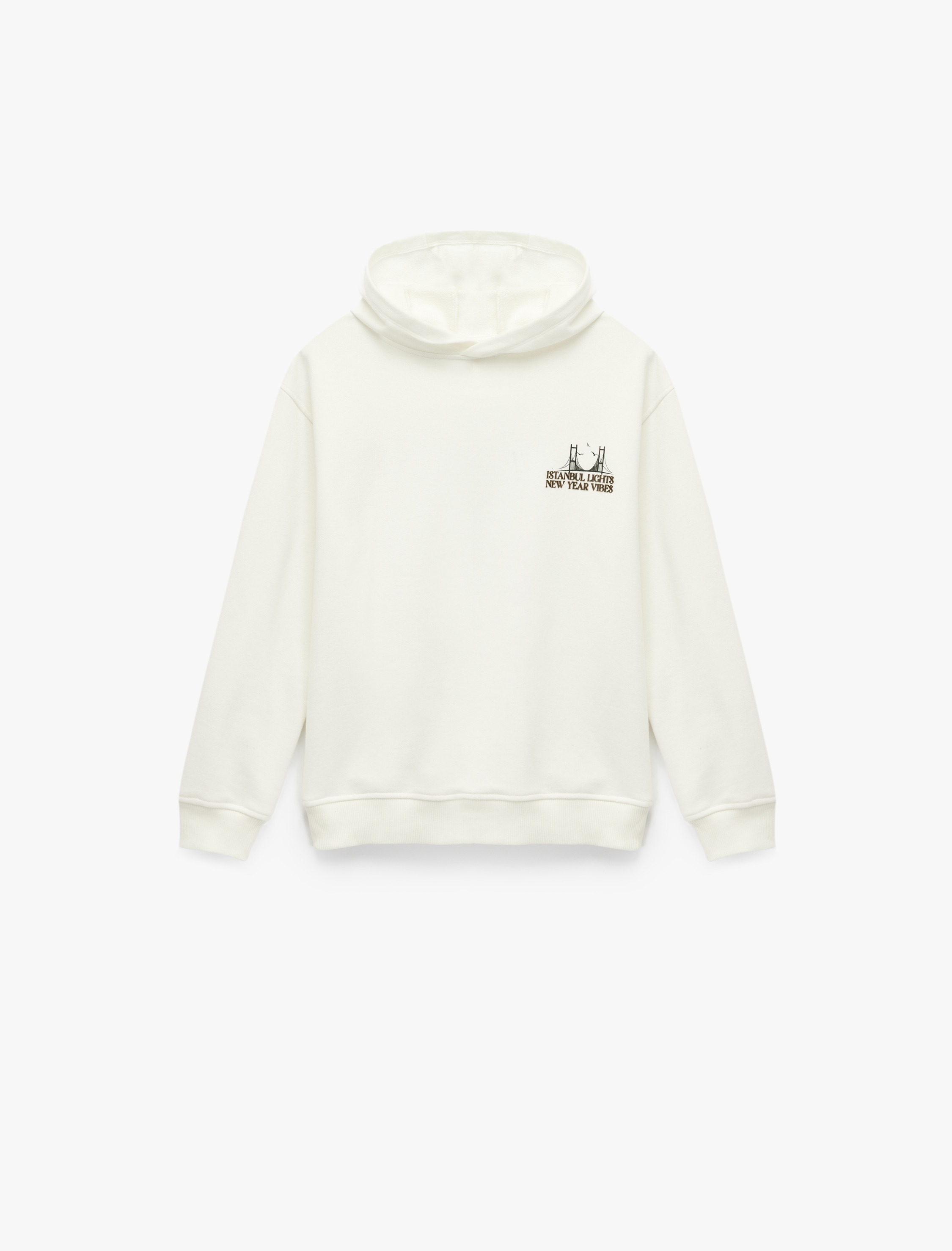  Erkek Çocuk Pamuklu Uzun Kollu Baskılı Oversize Kapşonlu Sweatshirt