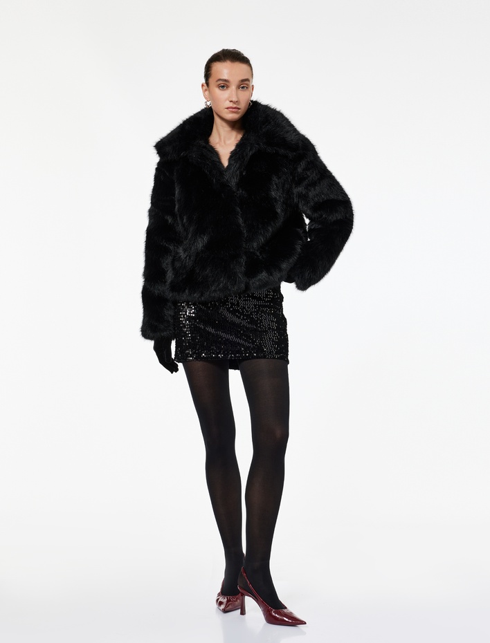  Pullu Payetli Normal Bel Mini Etek