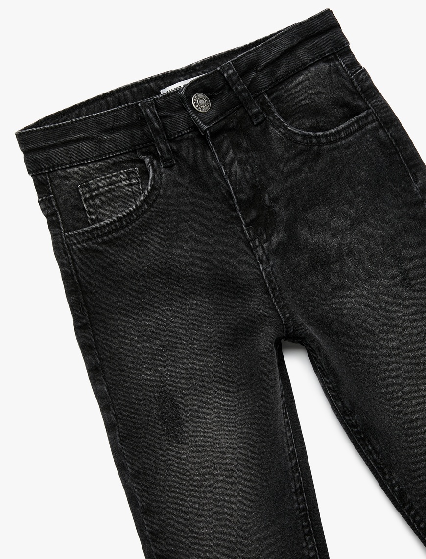  Erkek Çocuk Pamuklu Cepli Slim Fit Denim Pantolon