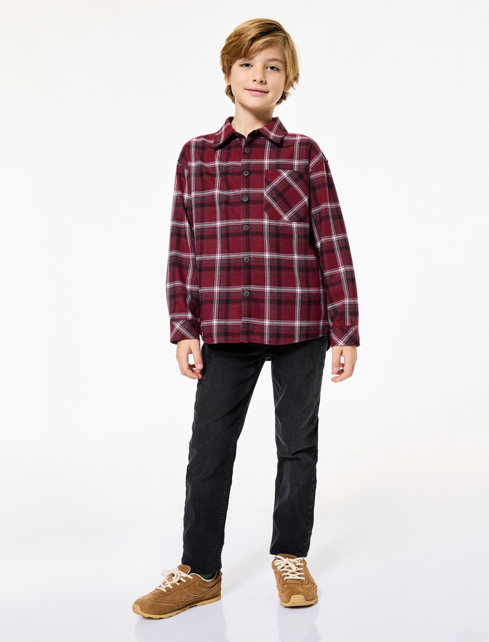 Erkek Çocuk Pamuklu Cepli Slim Fit Denim Pantolon