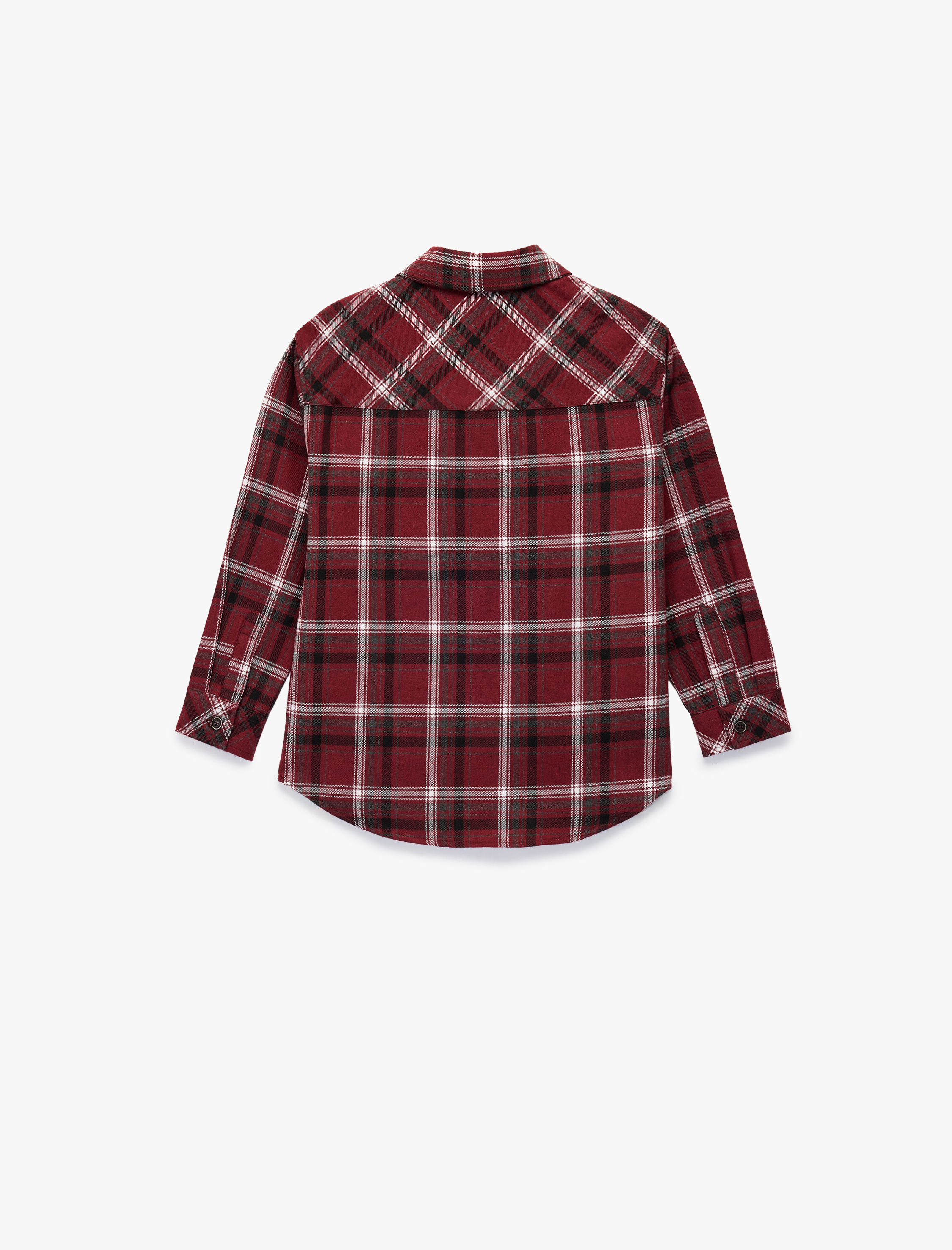  Erkek Çocuk Uzun Kollu Cep Detaylı Ekoseli Gömlek