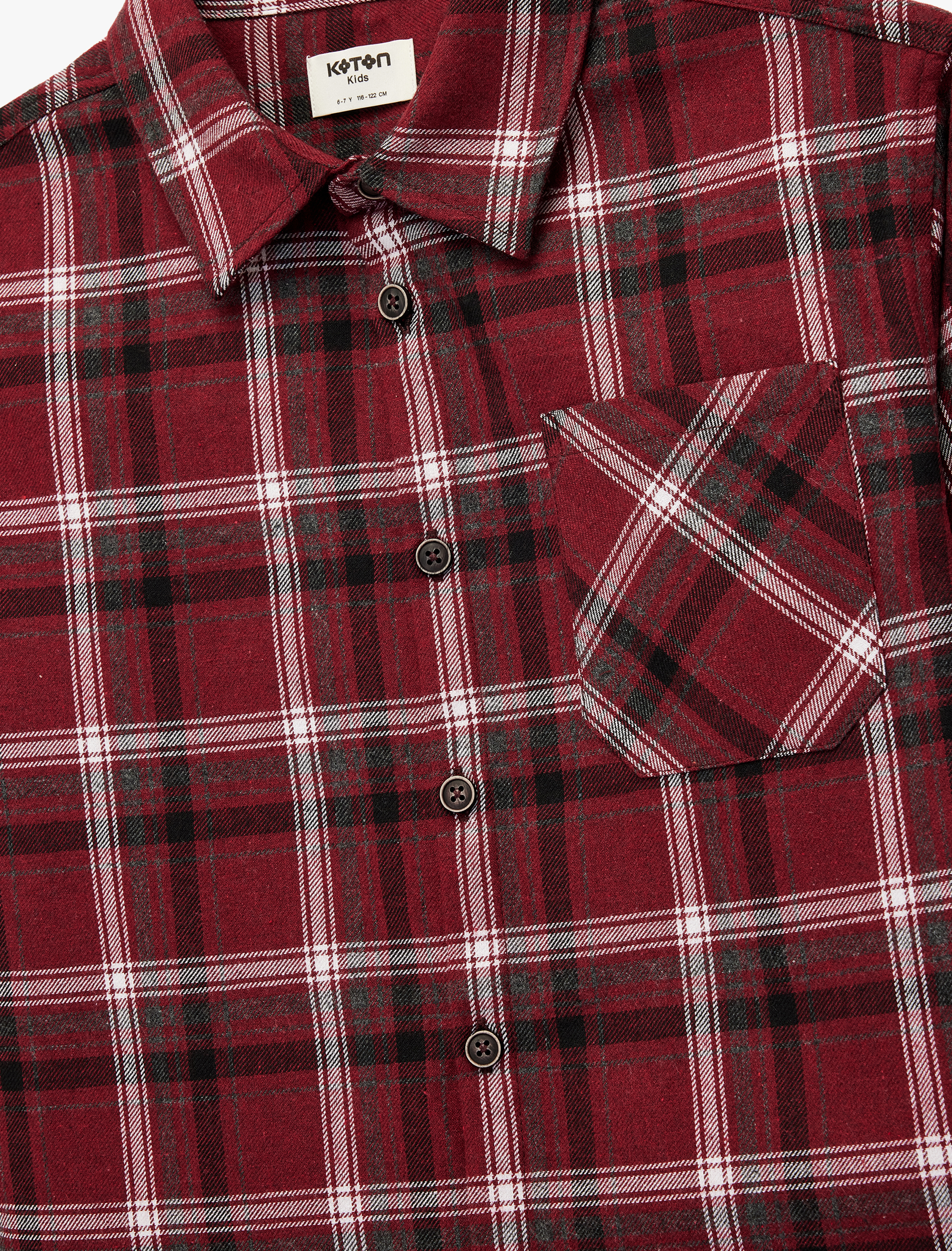  Erkek Çocuk Uzun Kollu Cep Detaylı Ekoseli Gömlek