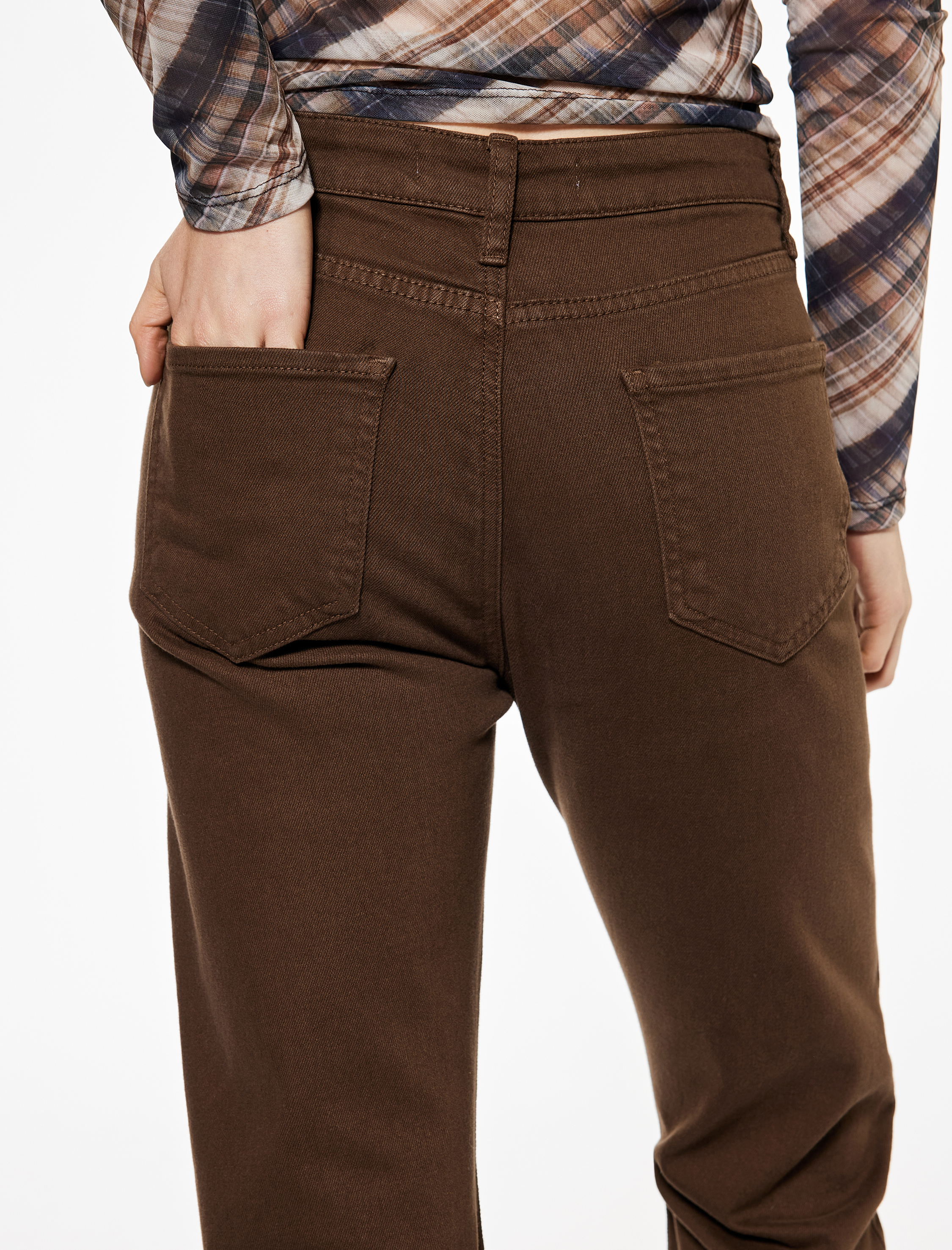 Pamuklu Düğmeli Cepli Dar Kesim Kısa İspanyol Paça Jean Pantolon -  Kick Flare Jeans