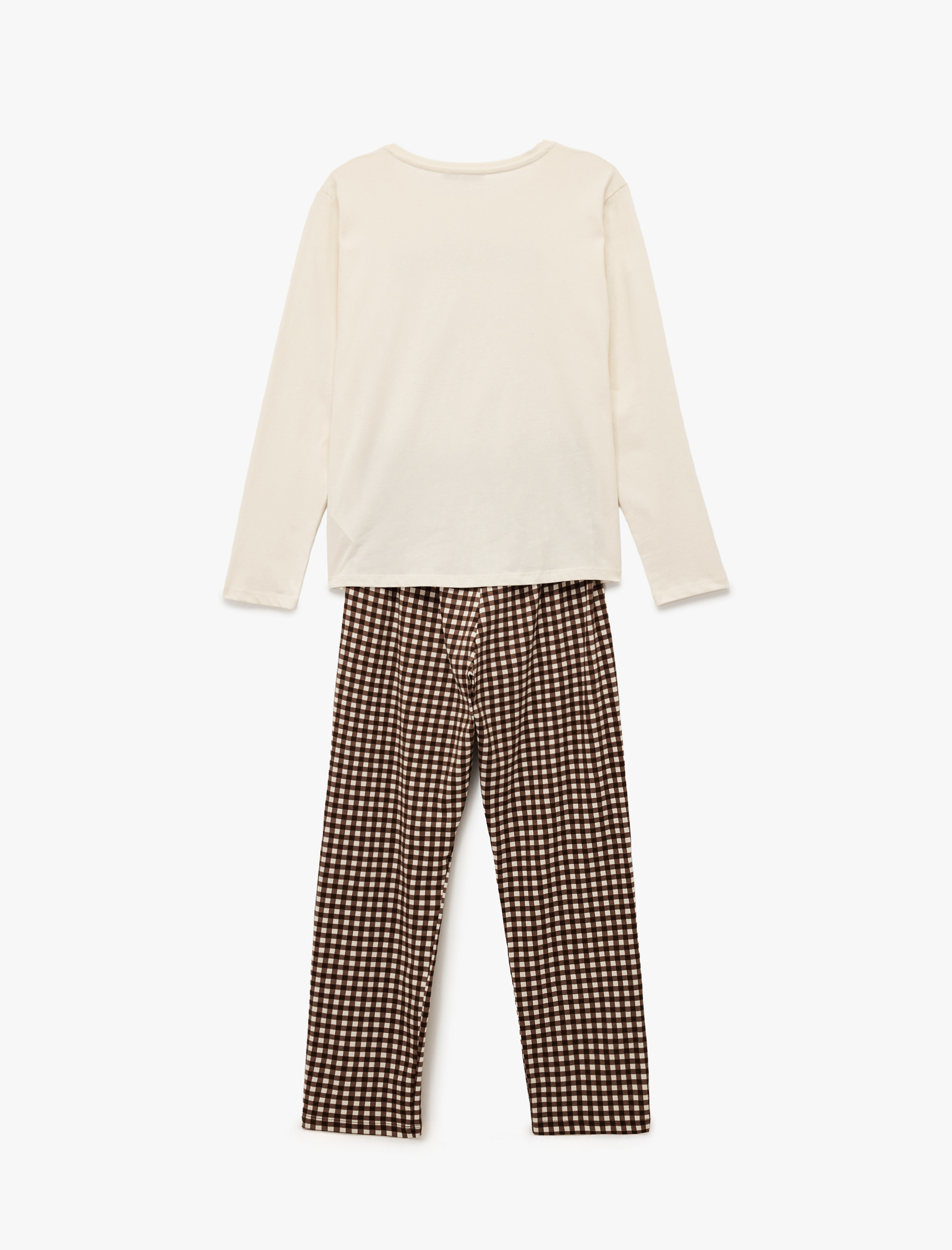Pamuklu Baskılı Uzun Kollu Pijama Takımı
