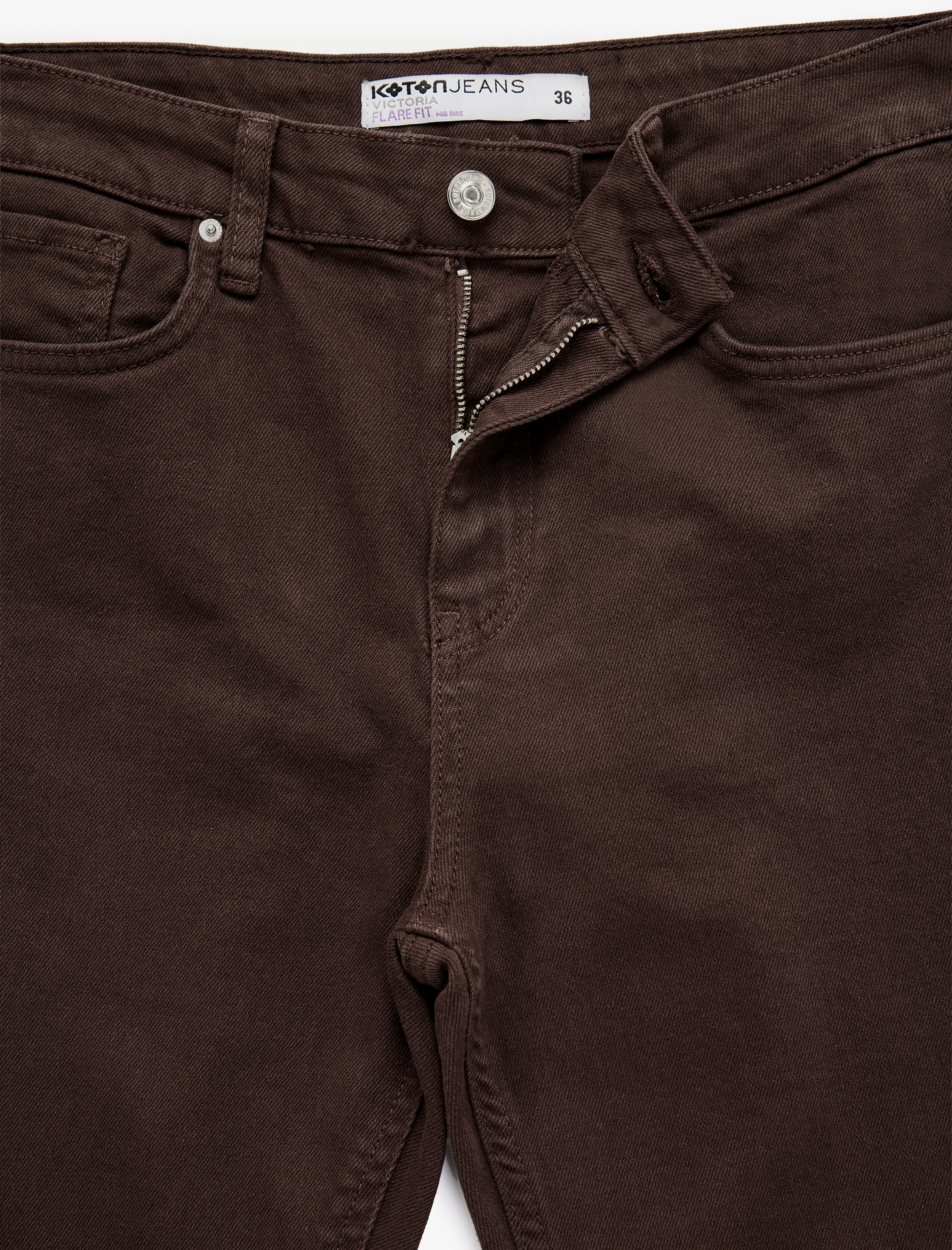 Yüksek Bel Dar Kalıp Pamuklu İspanyol Paça Jean Pantolon - Flare Jeans