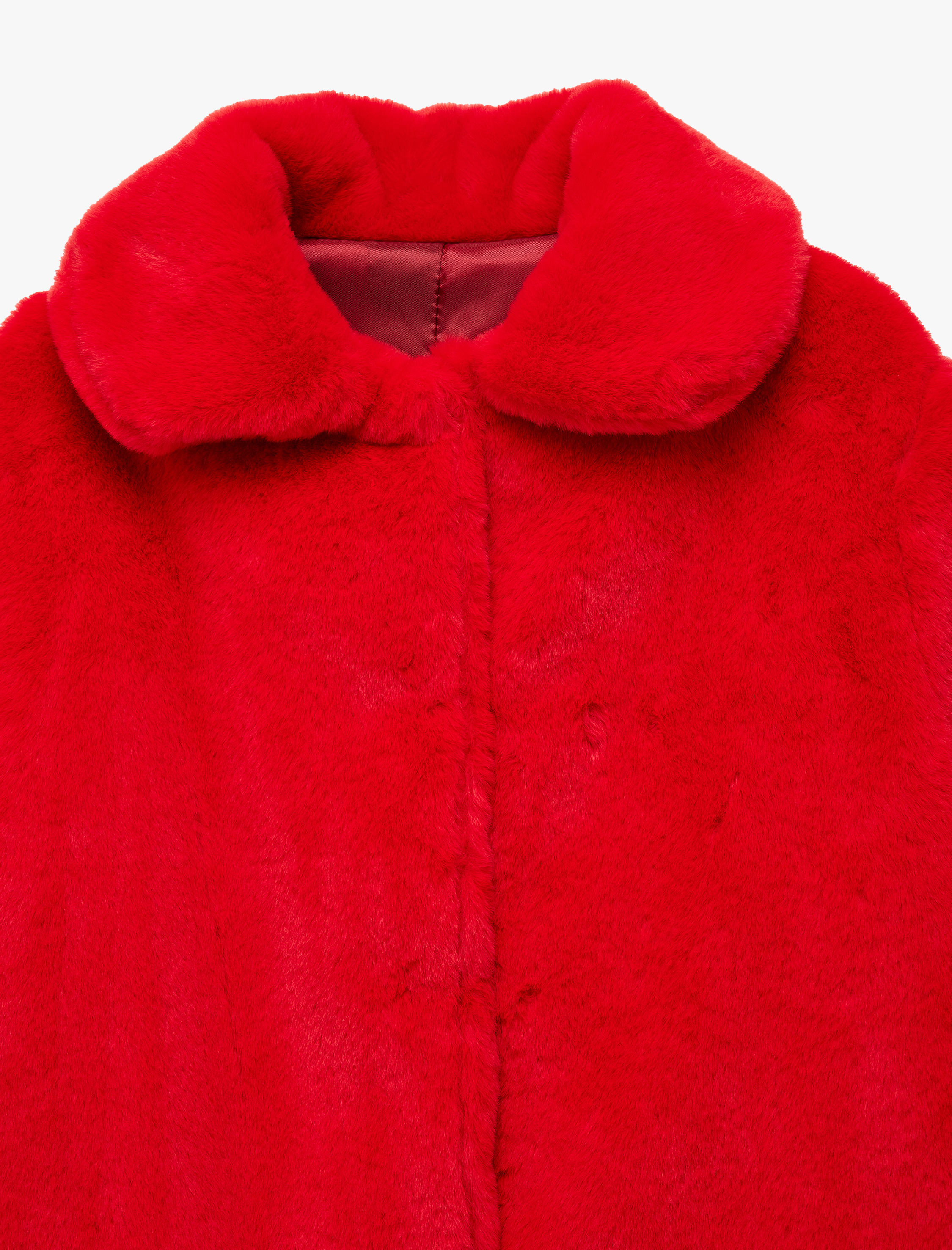  Kız Çocuk Uzun Kollu Bebe Yaka Peluş Ceket