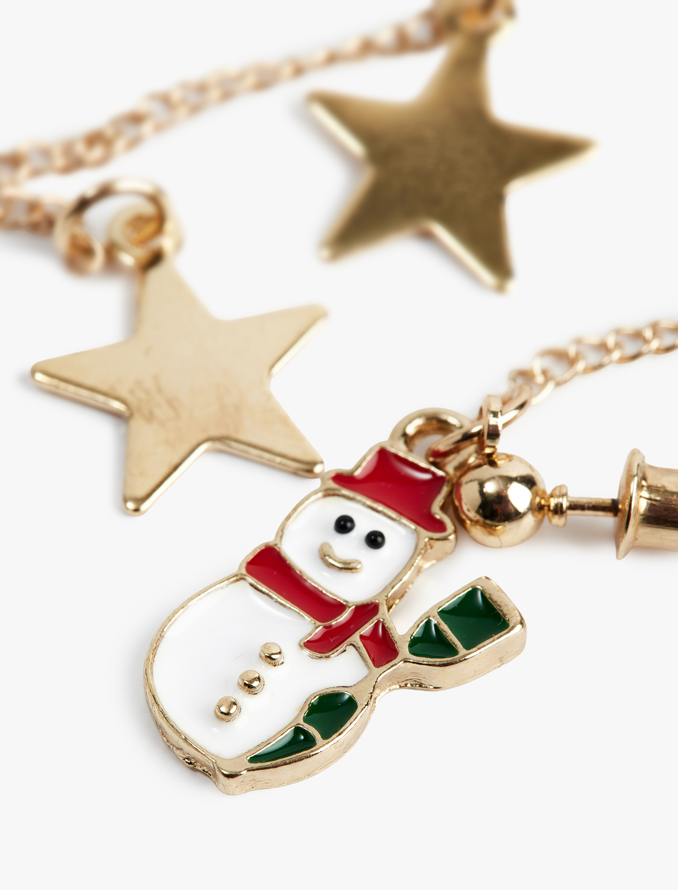  Kadın Yıldızlı Zincir Sallantılı Kardan Adam Küpe