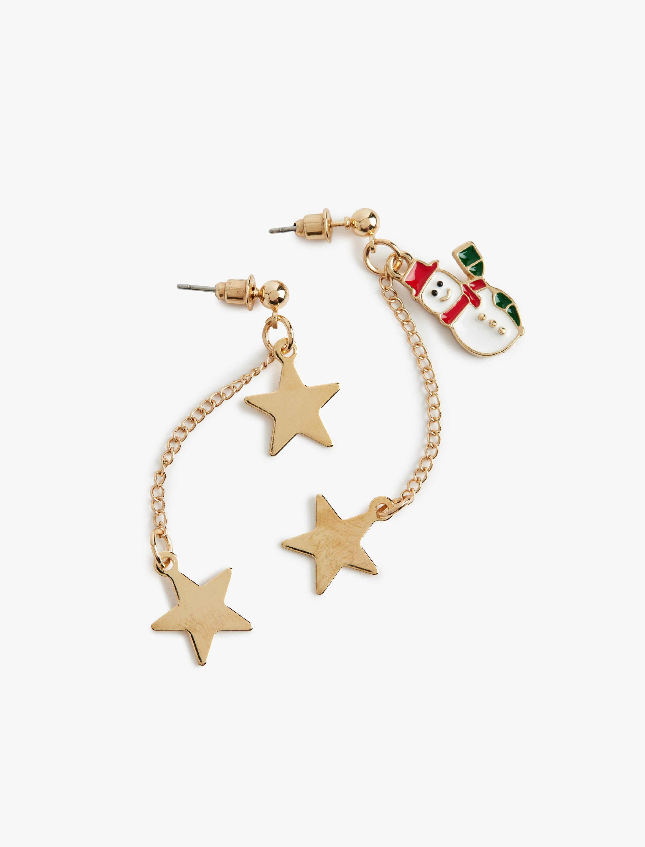  Kadın Yıldızlı Zincir Sallantılı Kardan Adam Küpe