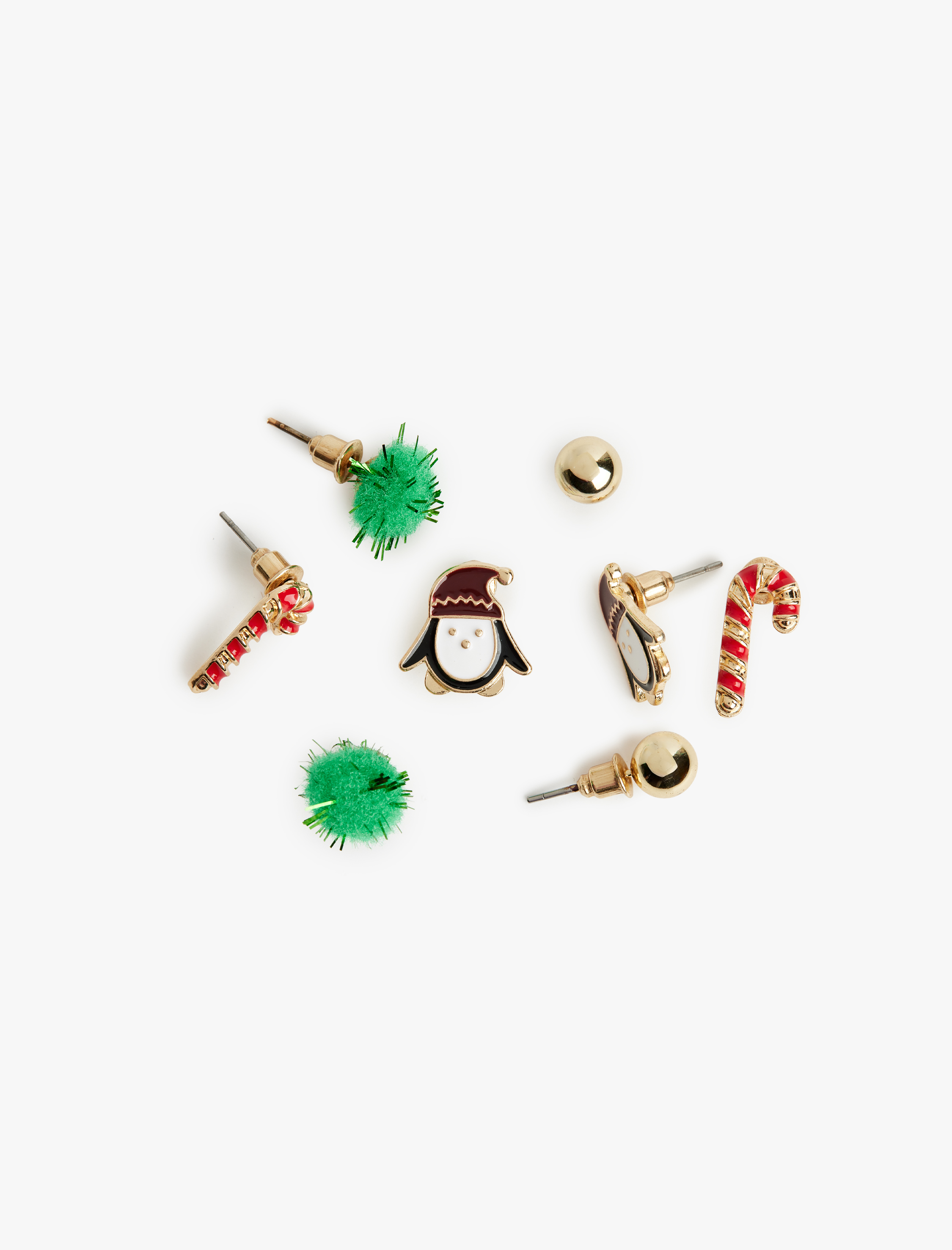  Kadın Yılbaşı Temalı Çok Renkli 4'lü Küpe Seti