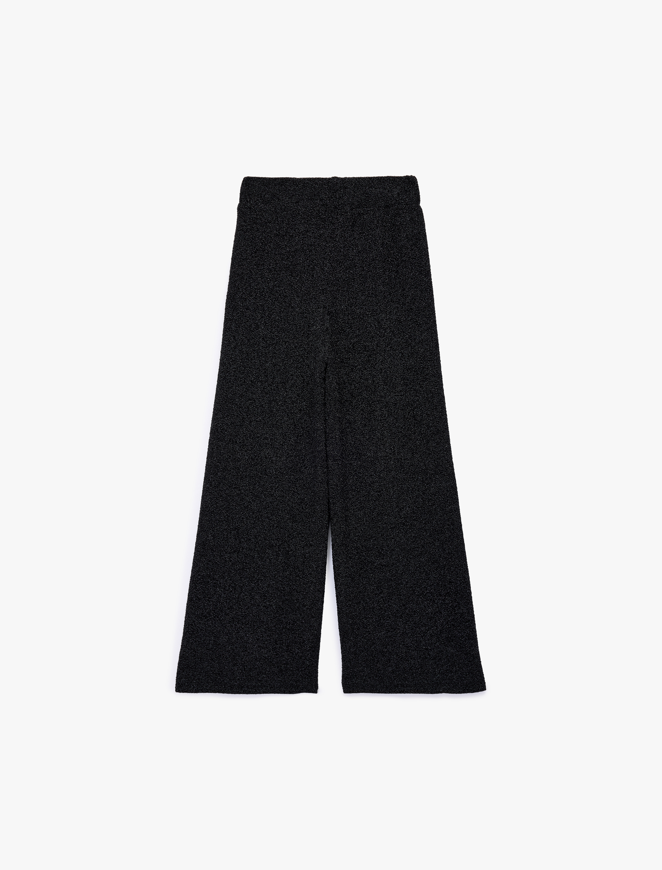  Kız Çocuk Parlak Detaylı Beli Lastikli Geniş Paça Yılbaşı Pantolon