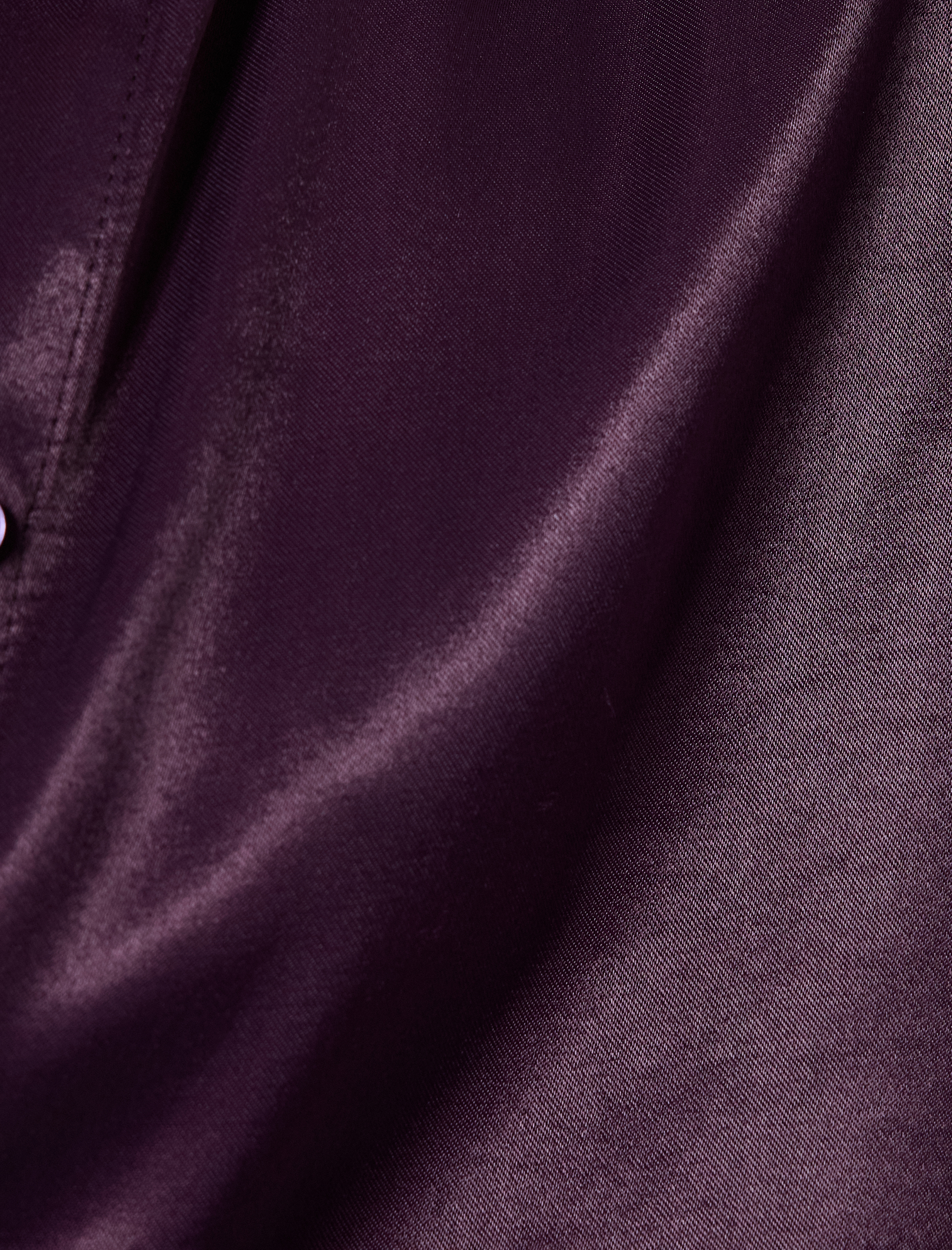   Uzun Kollu Düğmeli Klasik Yaka Taş Detaylı Viskon Saten Gömlek