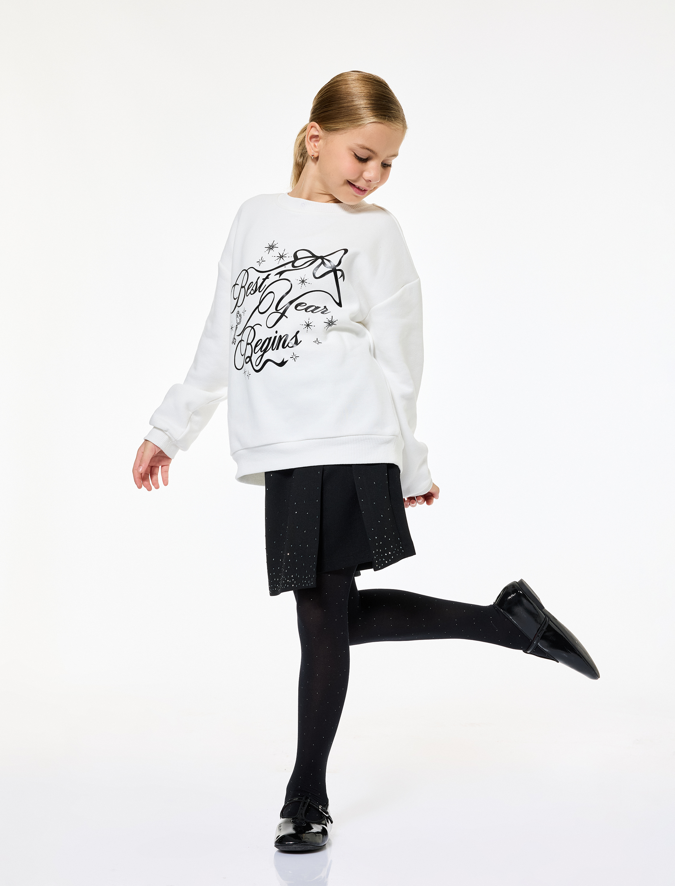  Kız Çocuk Taş Detaylı Viskon Karışımlı Mini Şort Etek