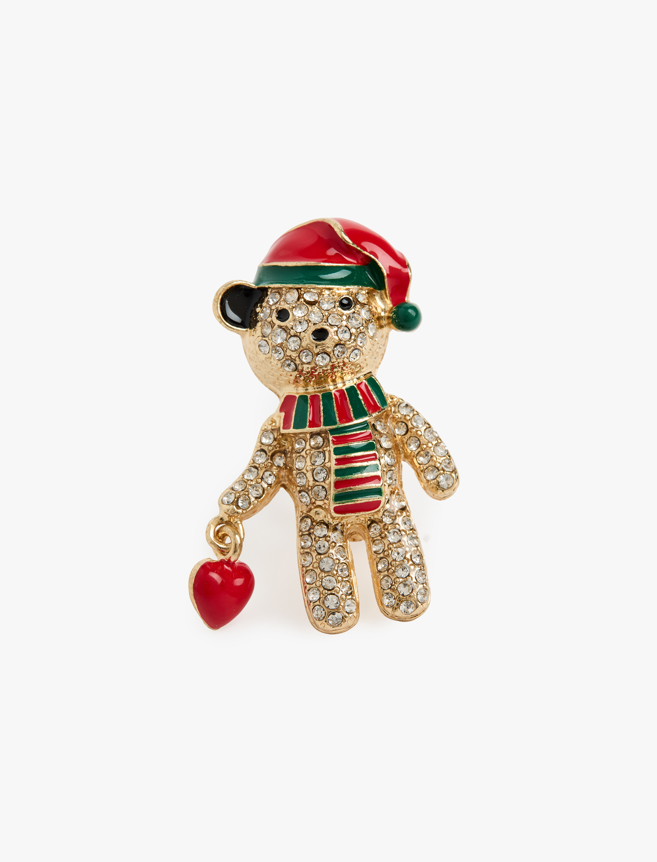  Kadın Taş Detaylı Noel Baba Temalı Broş