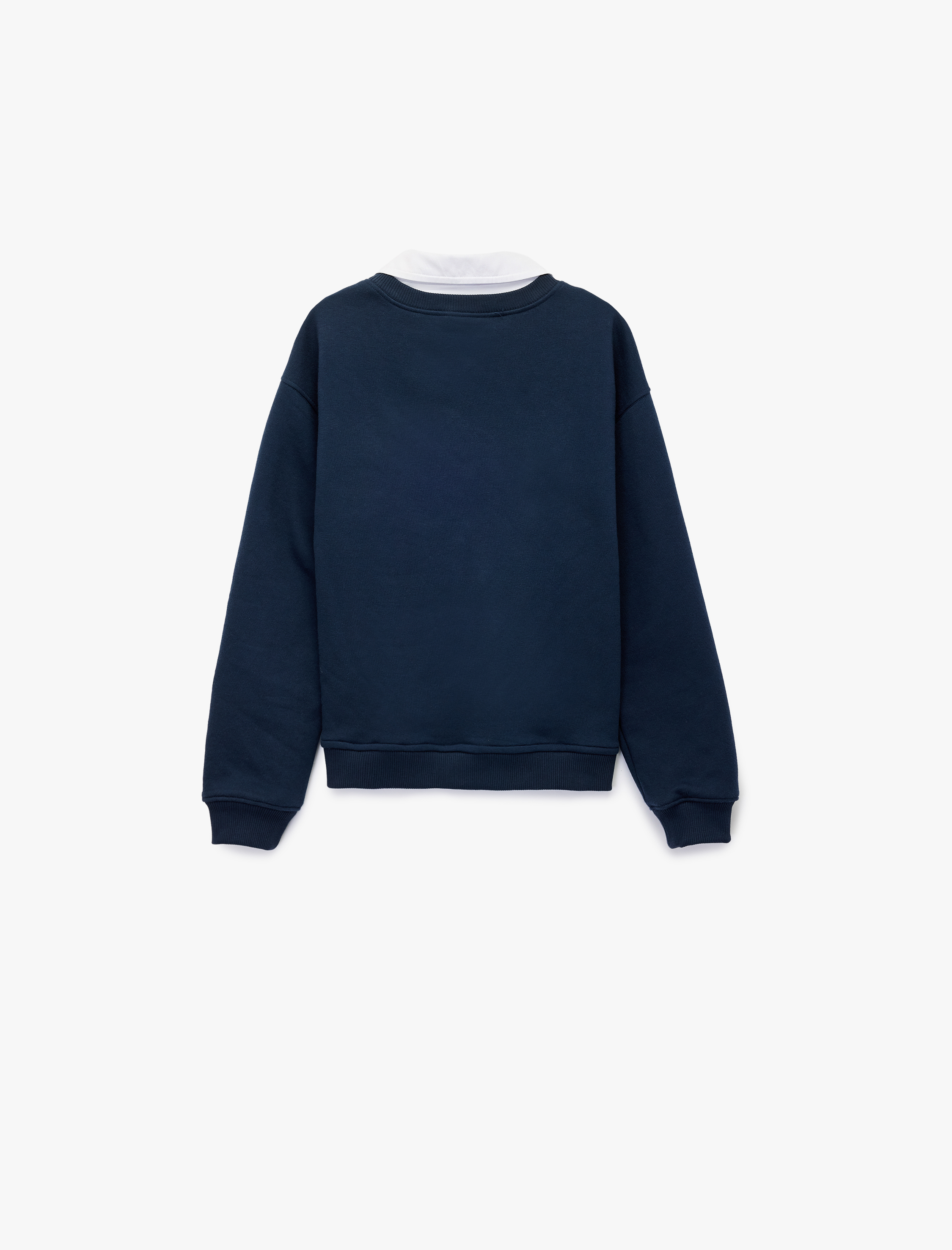  Erkek Çocuk Uzun Kollu Ayıcık Baskılı Gömlek Yaka Oversize Yılbaşı Sweatshirt