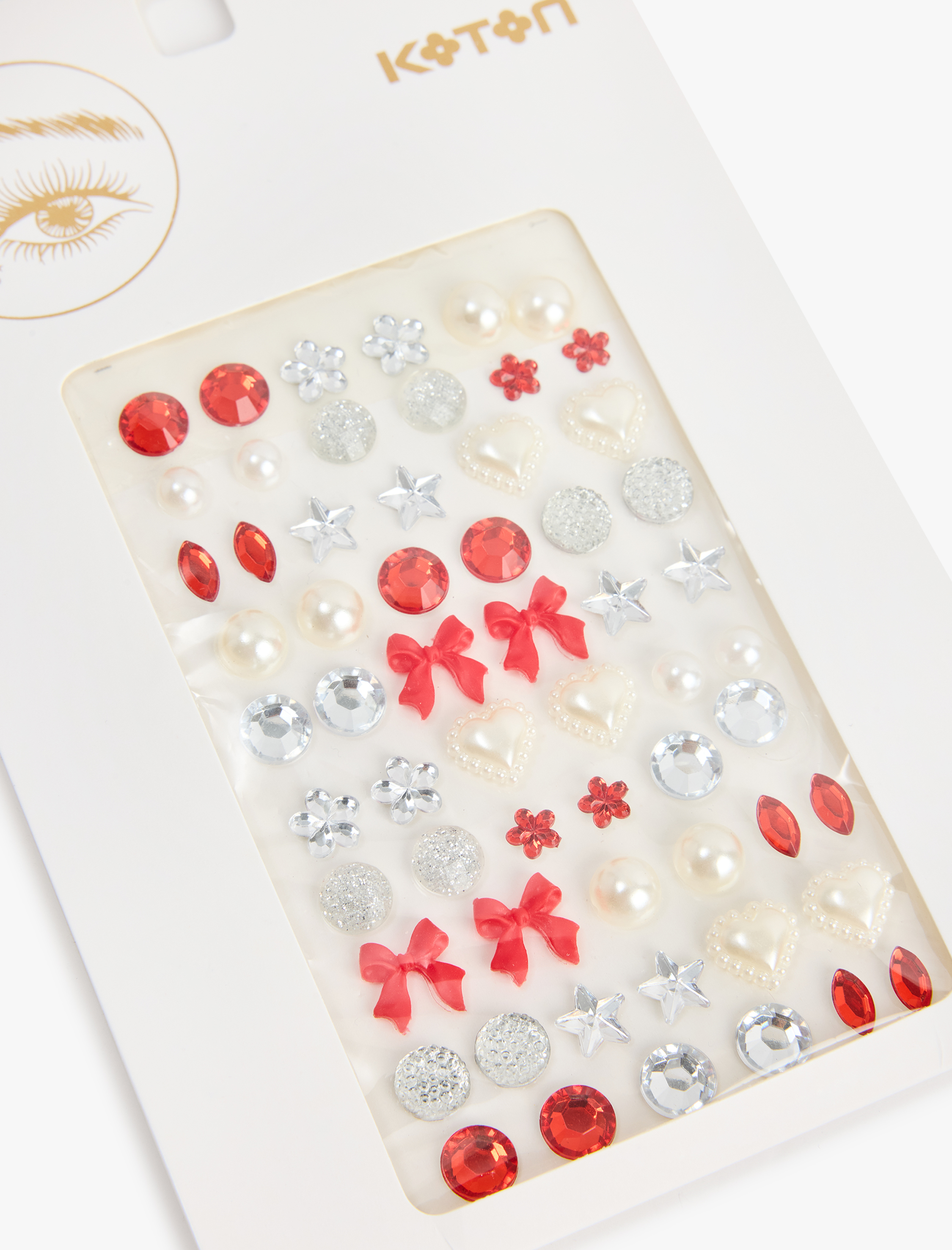  Kadın Çok Renkli Yılbaşı Temalı Yüz Sticker Seti