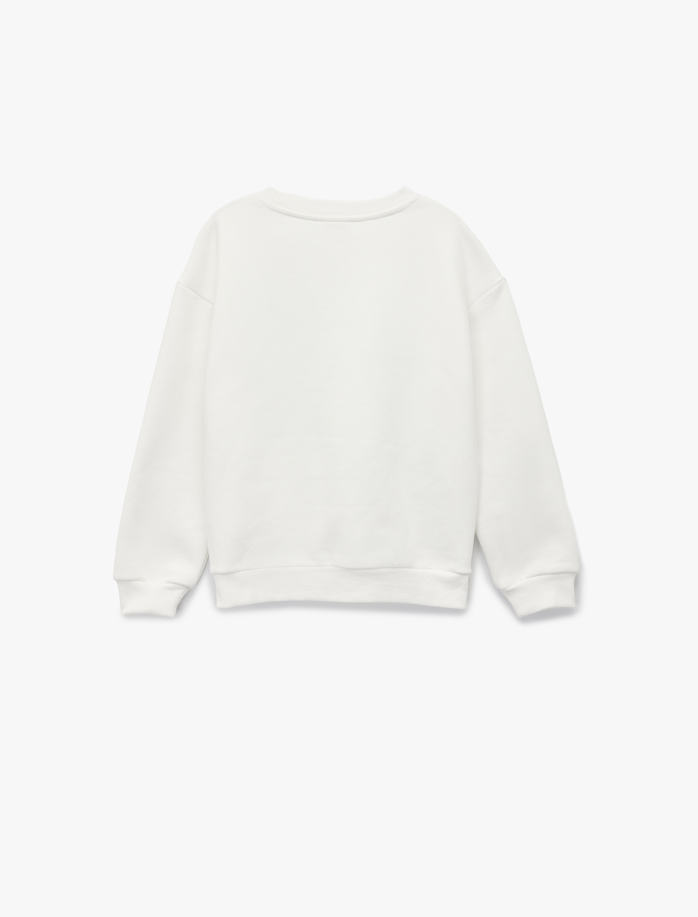  Kız Çocuk Uzun Kollu Bisiklet Yaka Yılbaşı Baskılı Sweatshirt