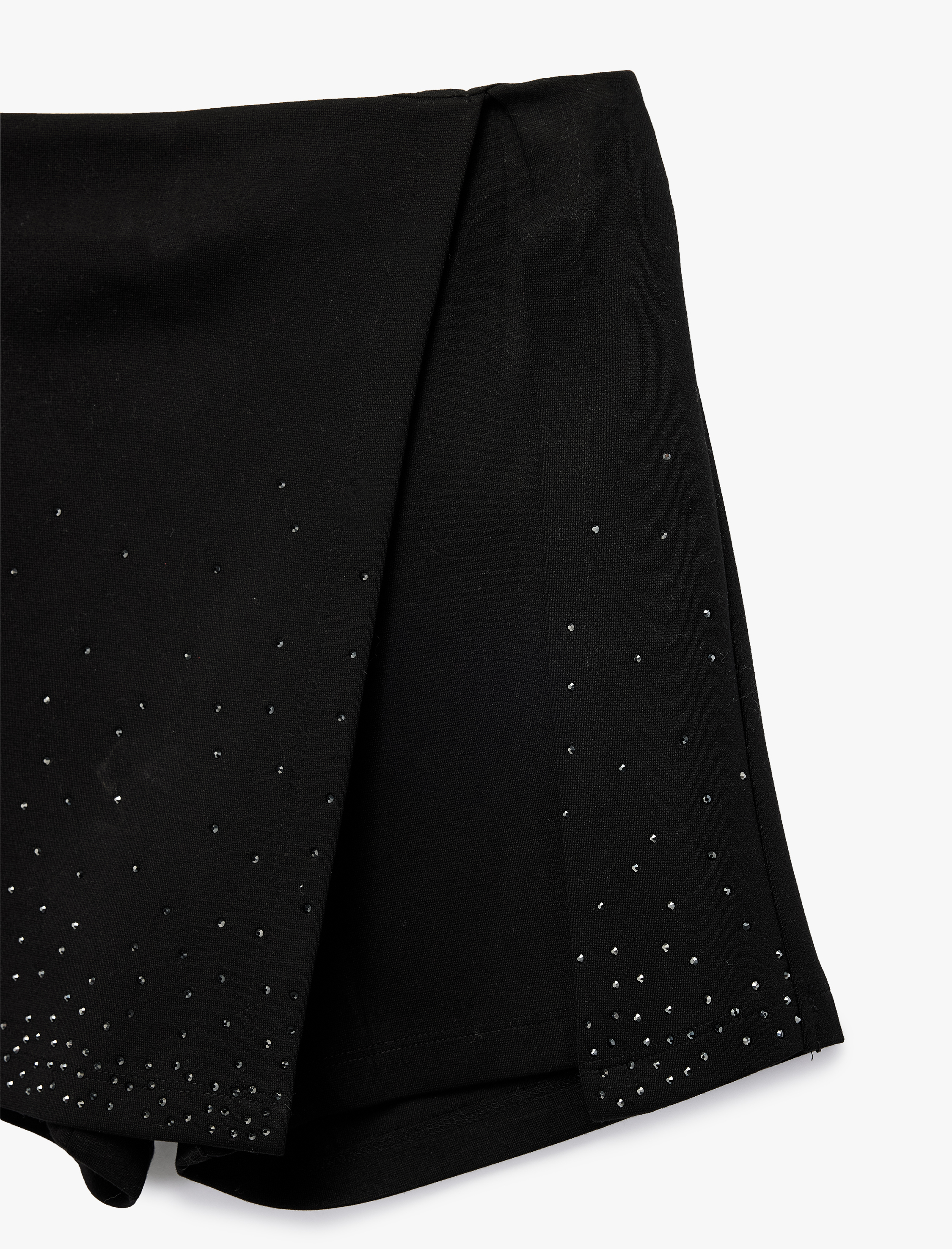  Kız Çocuk Taş Detaylı Viskon Karışımlı Mini Şort Etek