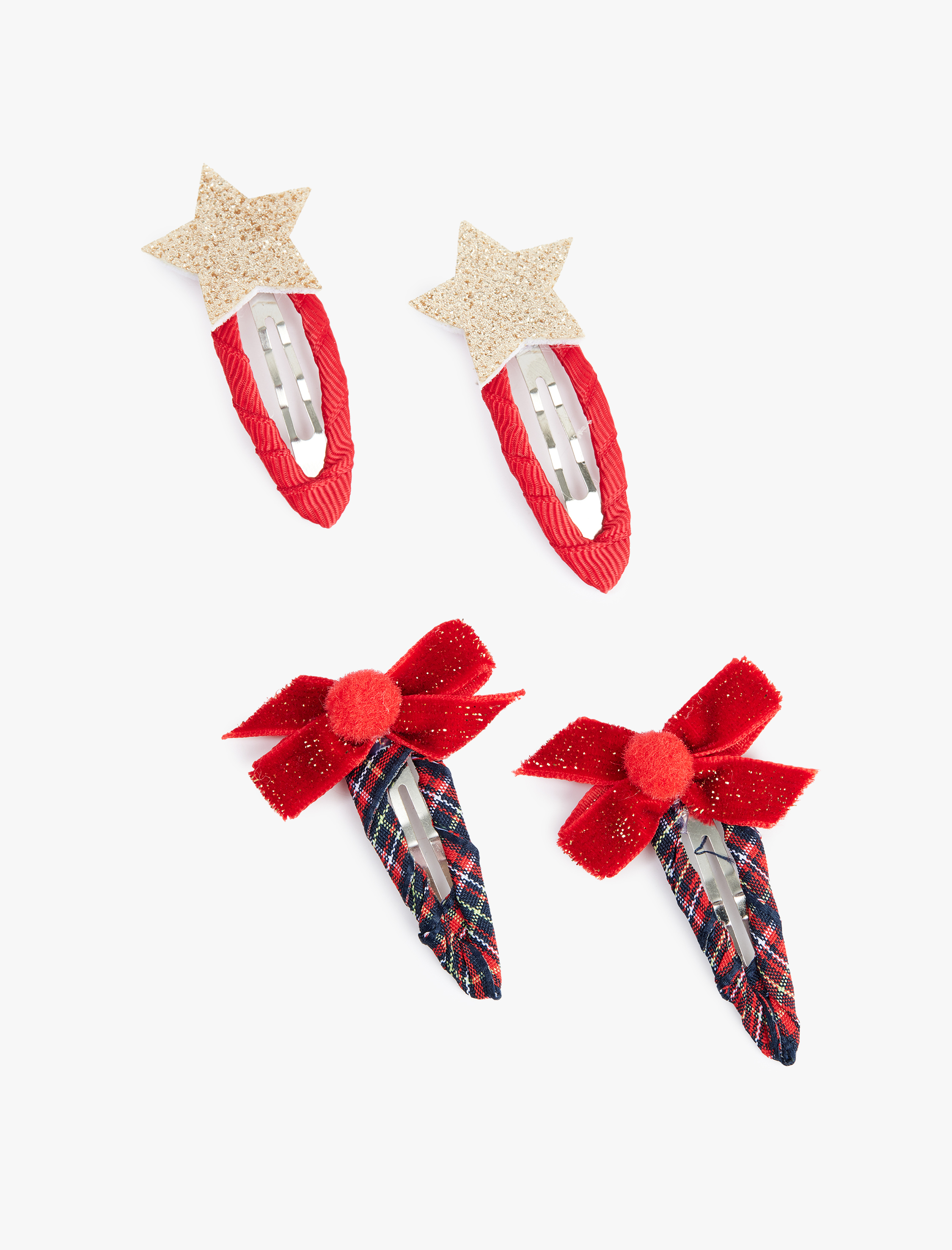  Kız Çocuk Kurdele ve Yıldız Detaylı Çıtçıt Toka Seti