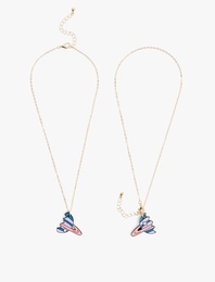 Çok Renkli Gezegenli 2'li Arkadaşlık Kolyesi