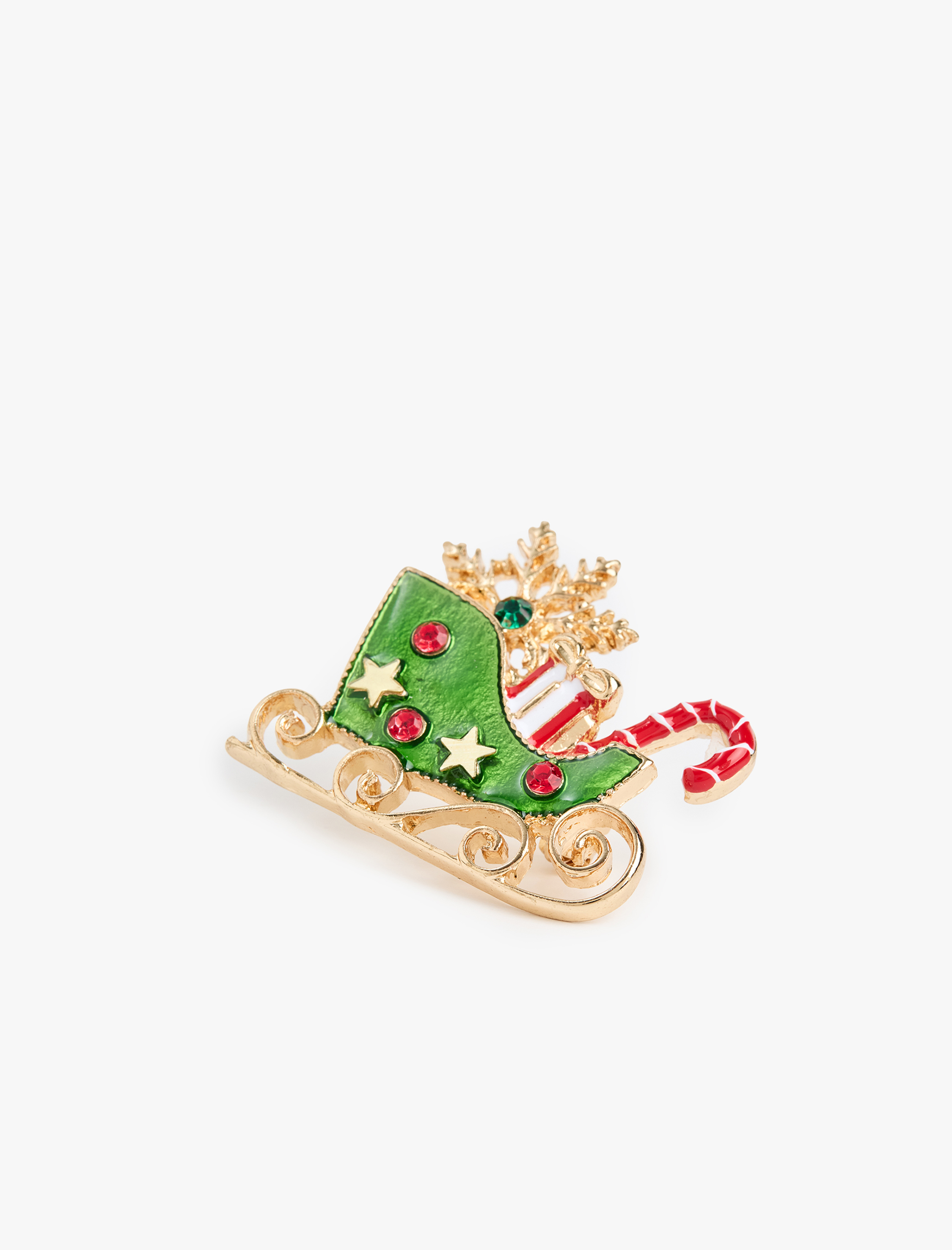  Kadın Yılbaşı Temalı Taşlı Broş