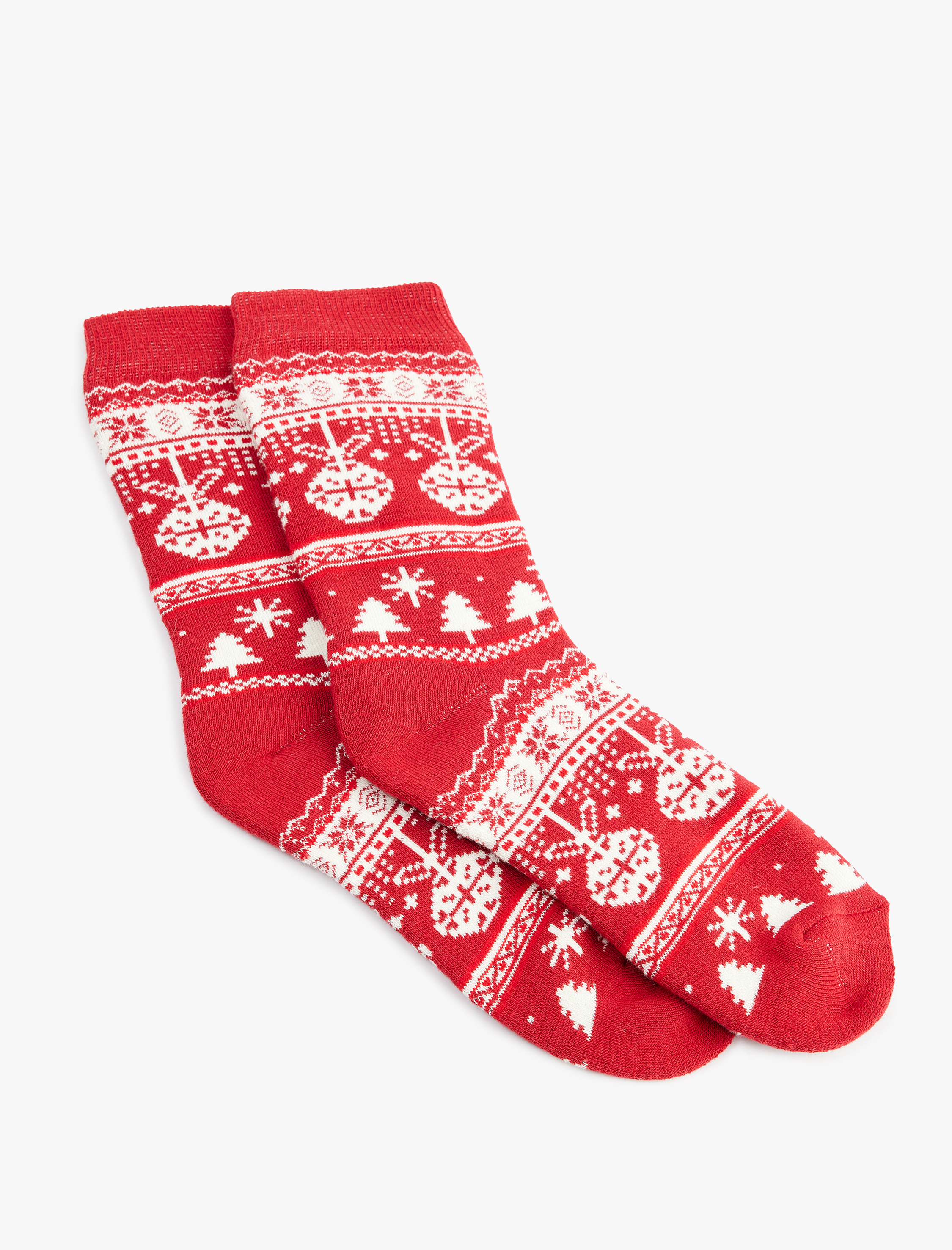 Kadın Pamuklu Yılbaşı Temalı Soket Havlu Çorap
