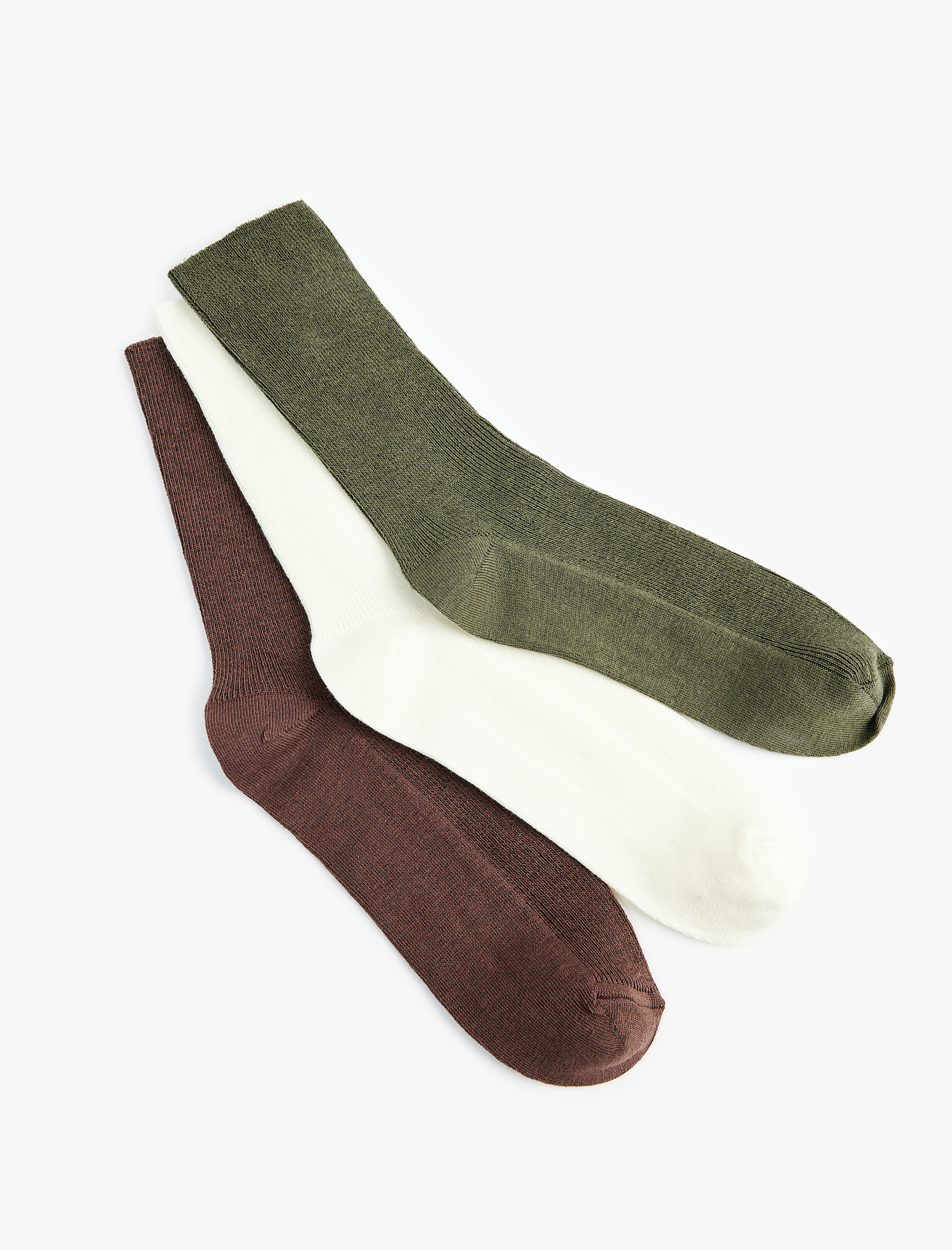  Kadın Çok Renkli Pamuklu 3'lü Soket Çorap Seti