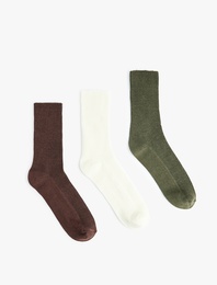 Çok Renkli Pamuklu 3'lü Soket Çorap Seti