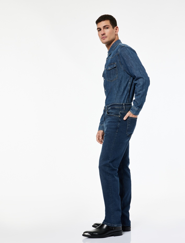  Normal Bel 5 Cepli Slim Fit Jean Pantolon - Brad Jean