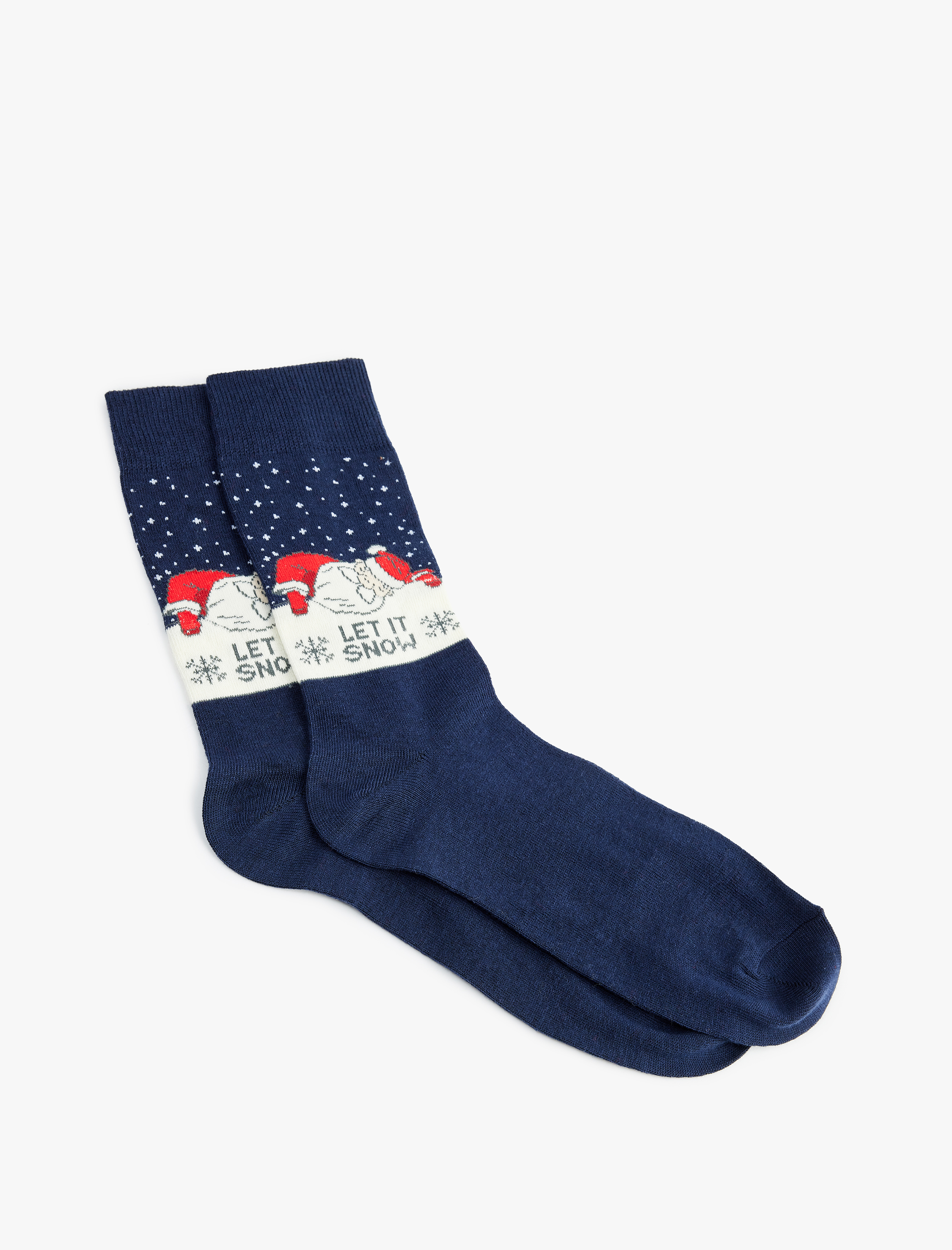  Erkek Pamuklu Yılbaşı Temalı Soket Çorap