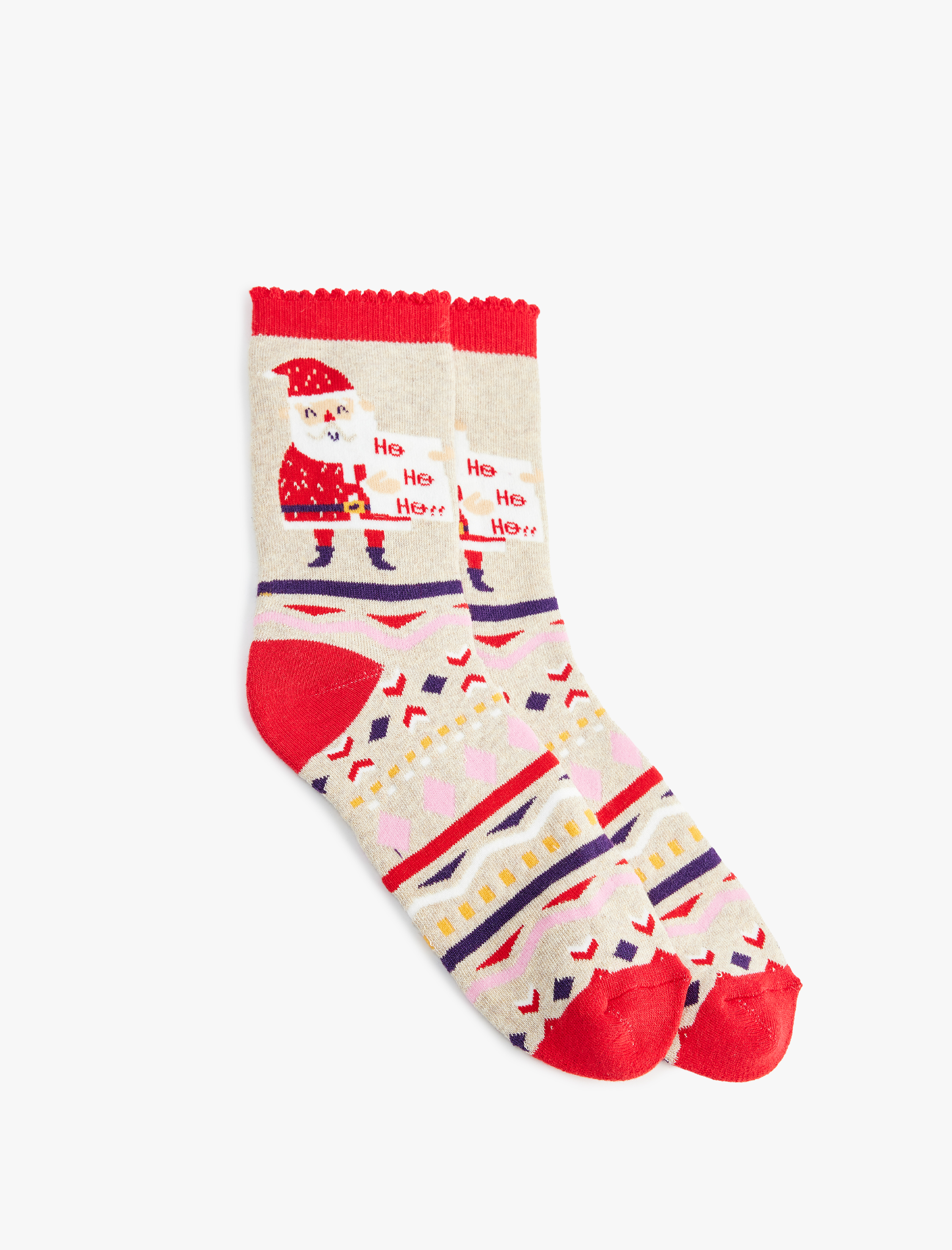  Kadın Havlu Yılbaşı Temalı Soket Çorap