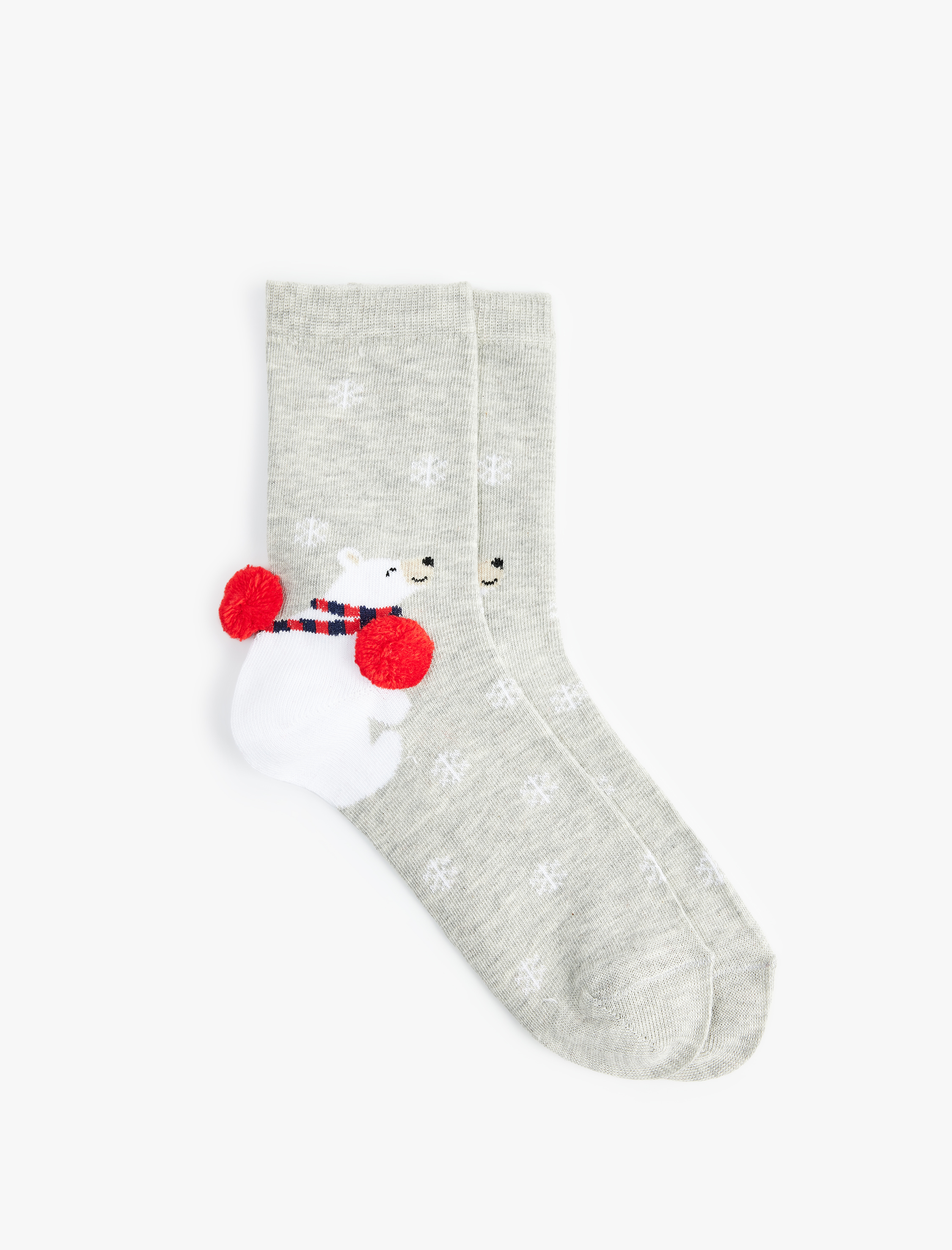 Kadın Yılbaşı Temalı Ponpon Detaylı Soket Çorap