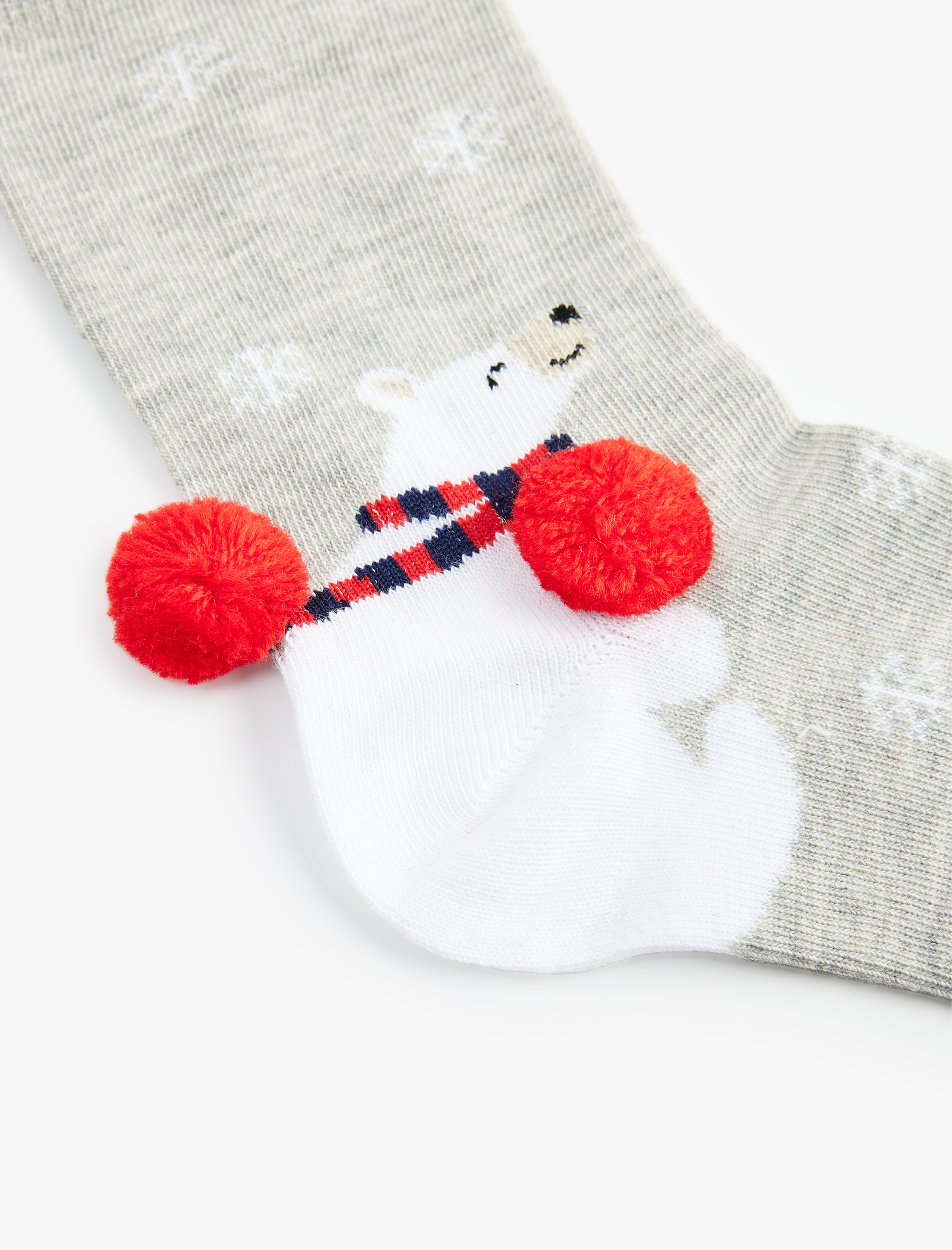 Kadın Yılbaşı Temalı Ponpon Detaylı Soket Çorap
