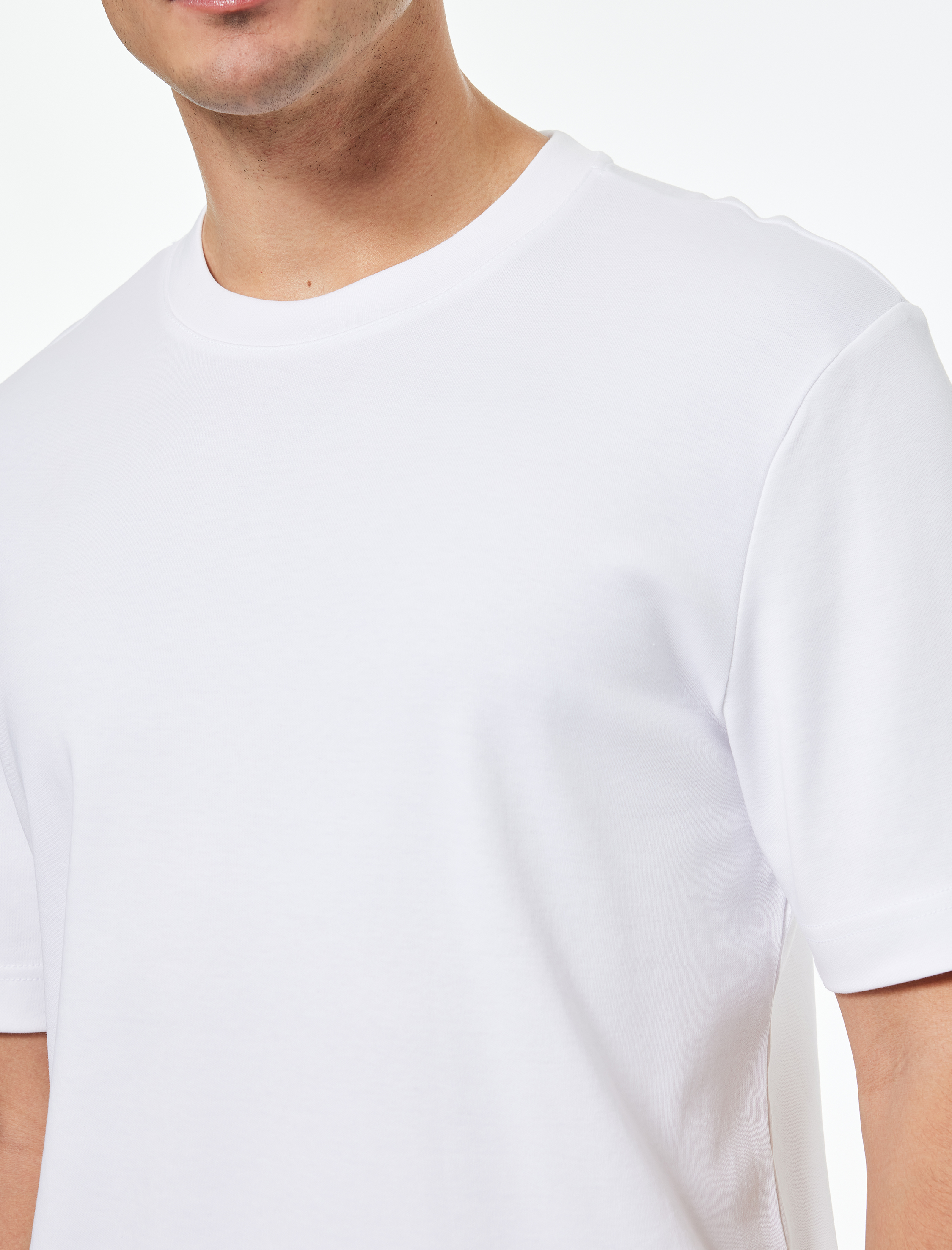   Regular Fit Kısa Kollu Pamuklu Bisiklet Yaka Tişört