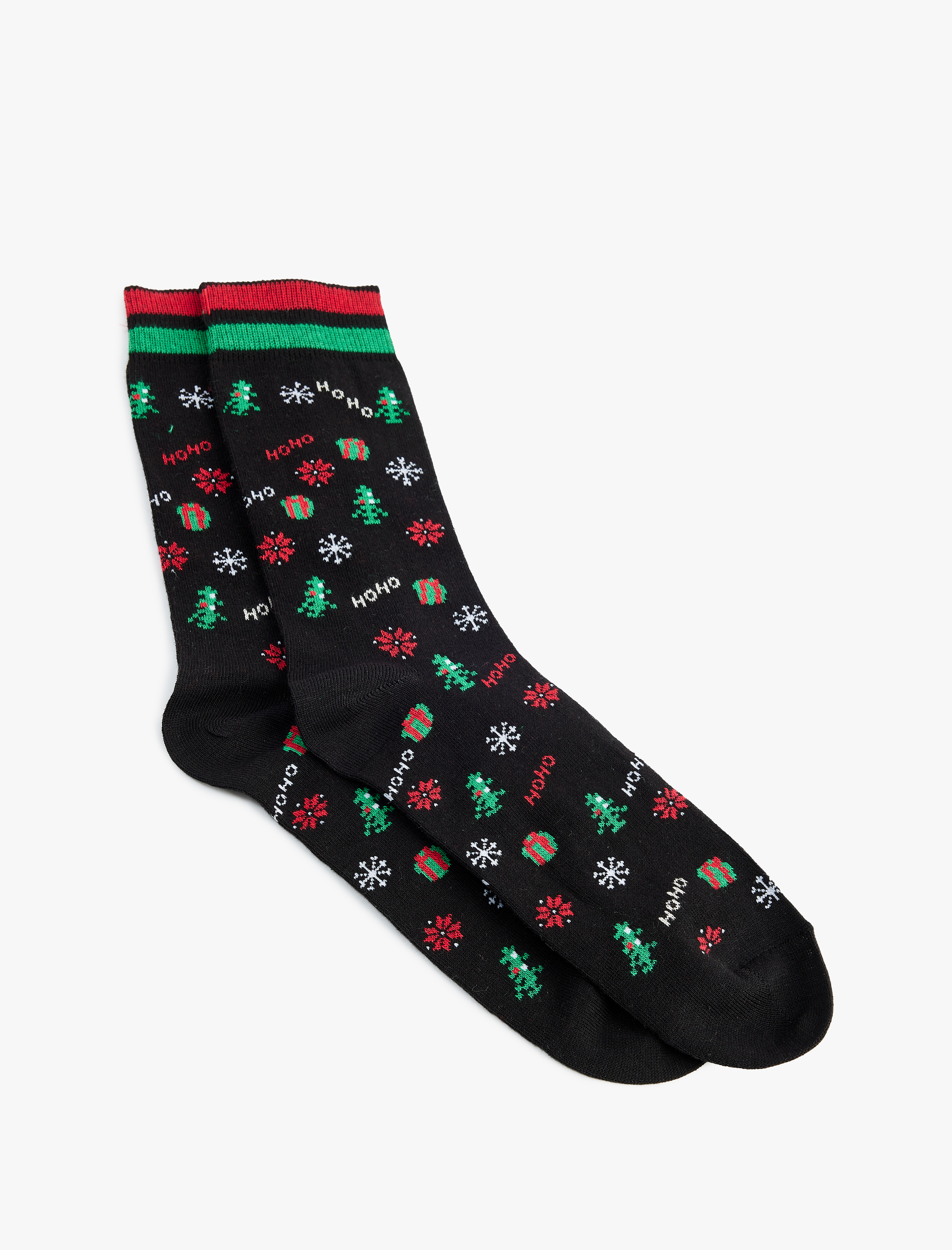 Erkek Pamuklu Yılbaşı Temalı Havlu Soket Çorap