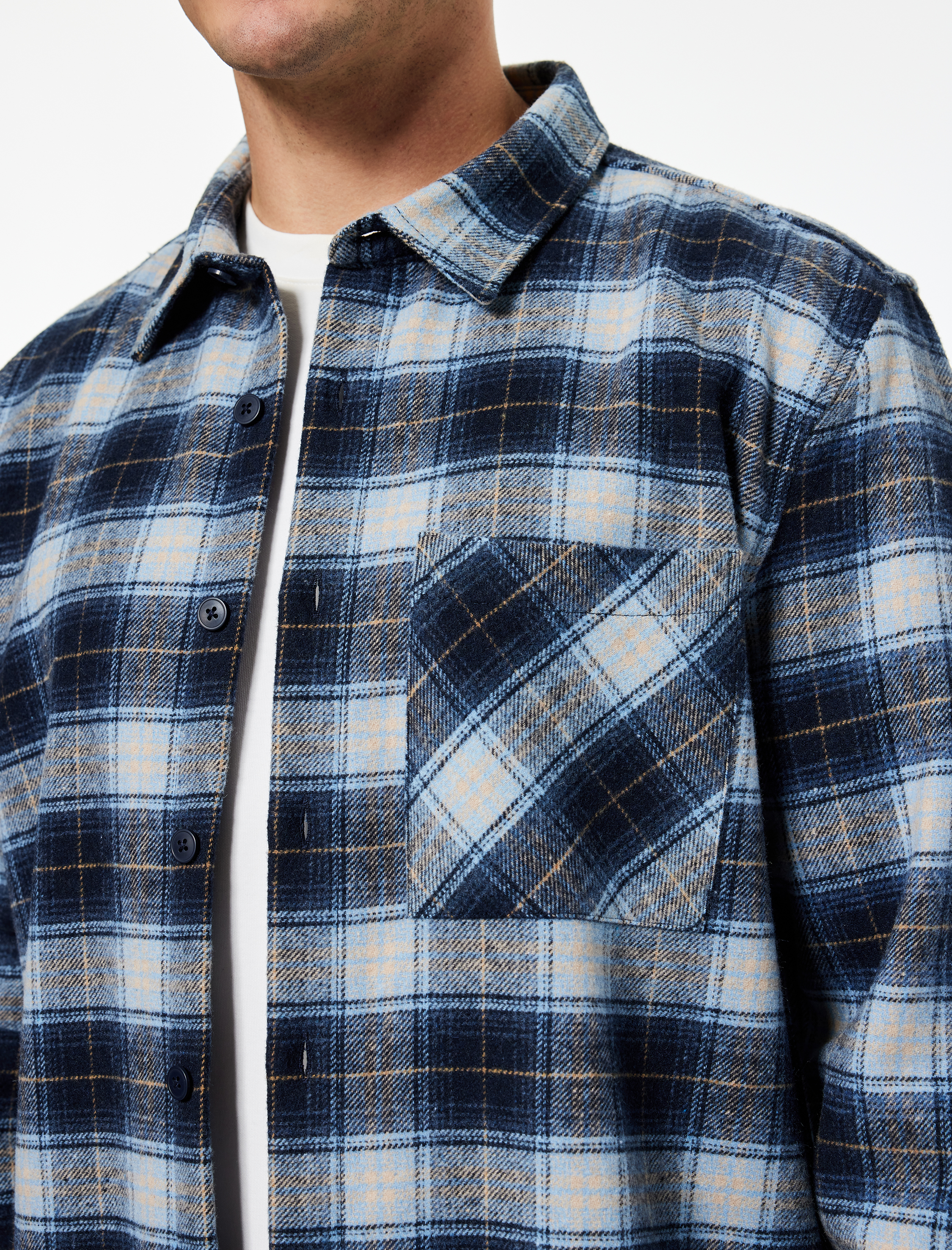   Klasik Yaka Regular Fit Cepli Düğmeli Uzun Kollu Oduncu Gömleği