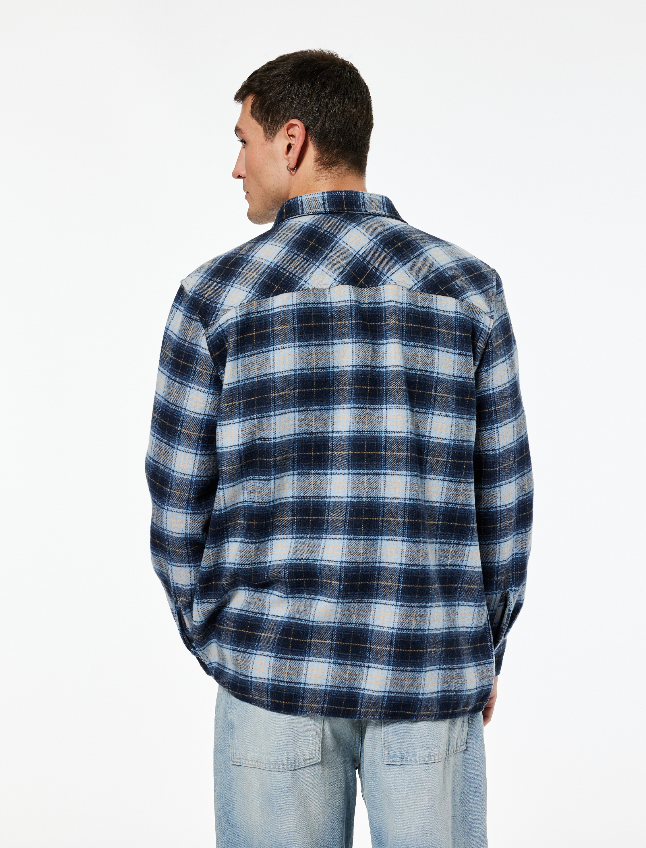   Klasik Yaka Regular Fit Cepli Düğmeli Uzun Kollu Oduncu Gömleği