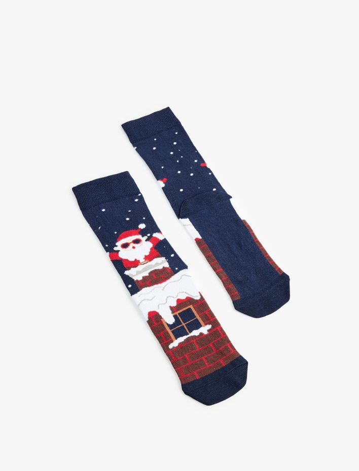 Erkek Pamuklu Soket Yılbaşı Temalı Çorap