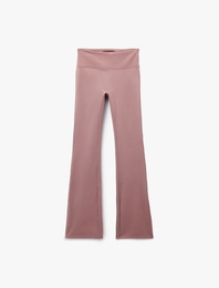 Yüksek Bel İspanyol Paça Dikiş Detaylı Spor Tayt