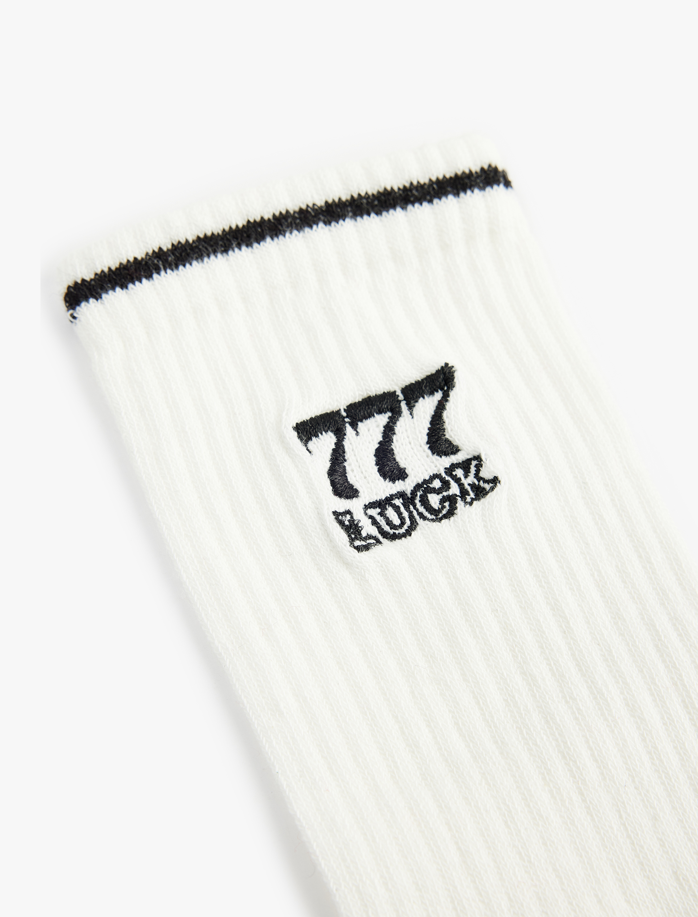  Kadın İşlemeli Çizgi Detaylı Tenis Çorabı