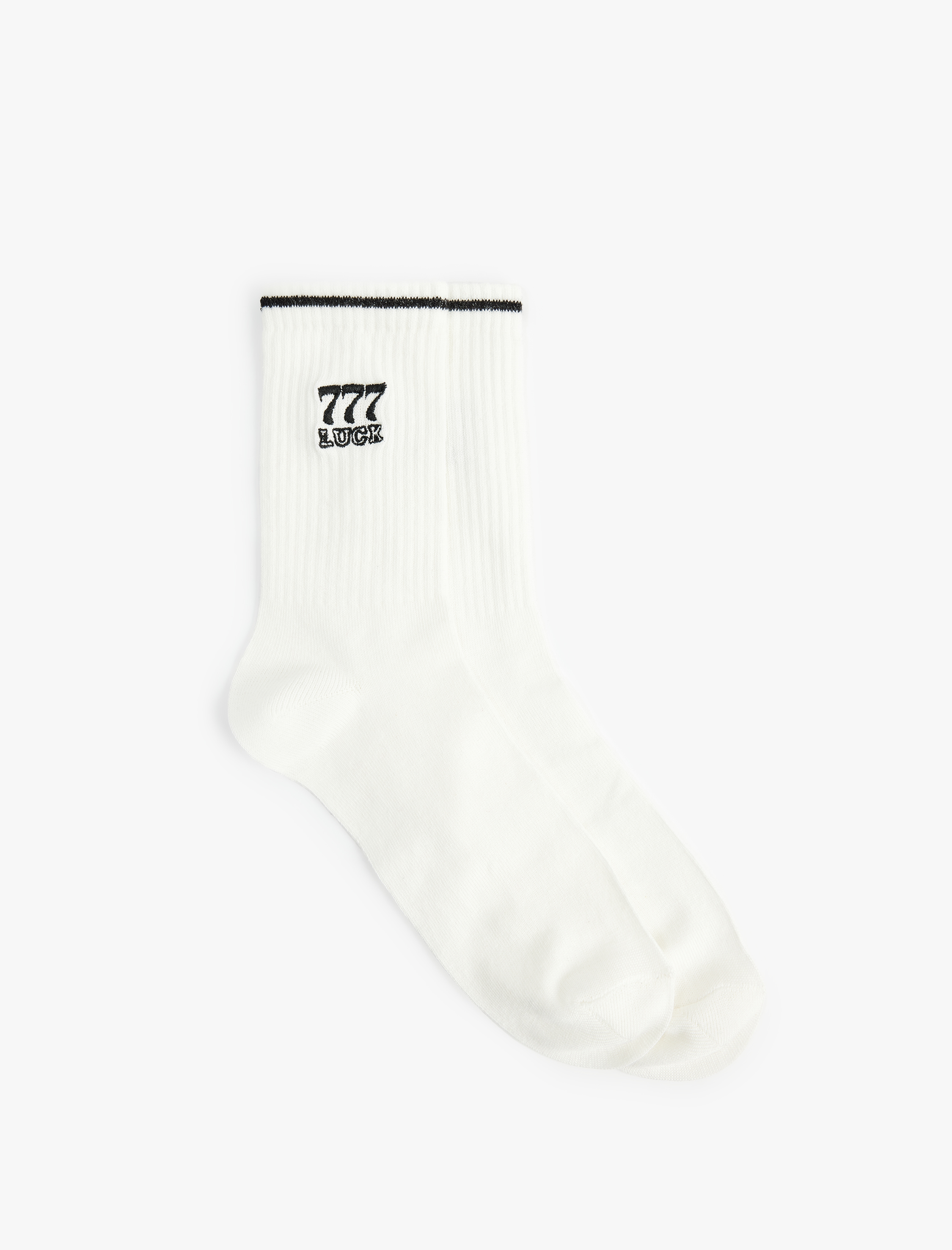  Kadın İşlemeli Çizgi Detaylı Tenis Çorabı