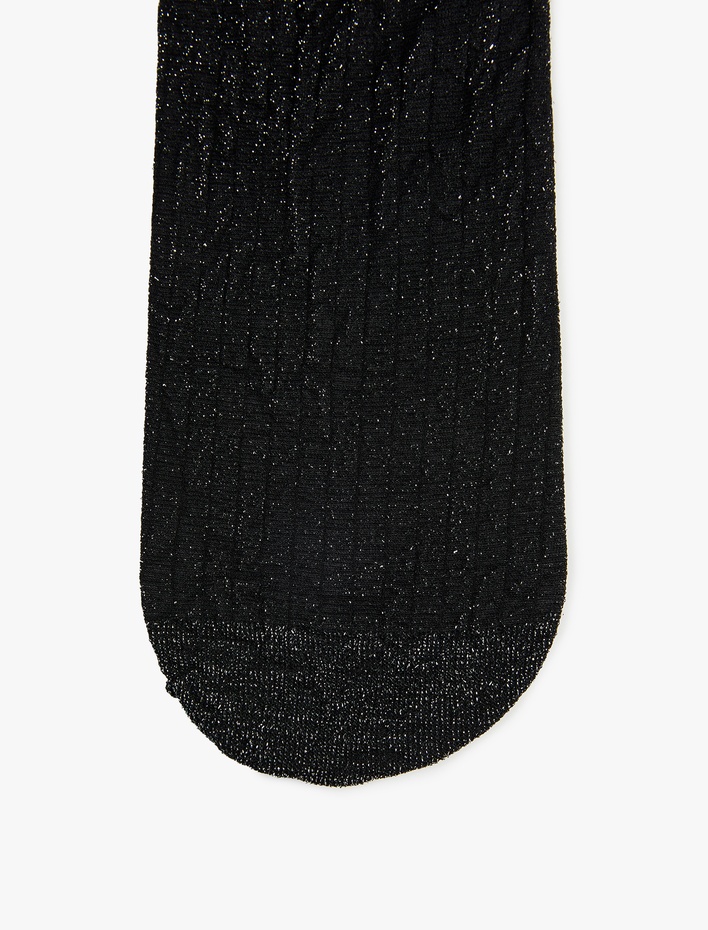 Kadın 30 DEN Simli Pamuklu Diz Altı Çorap