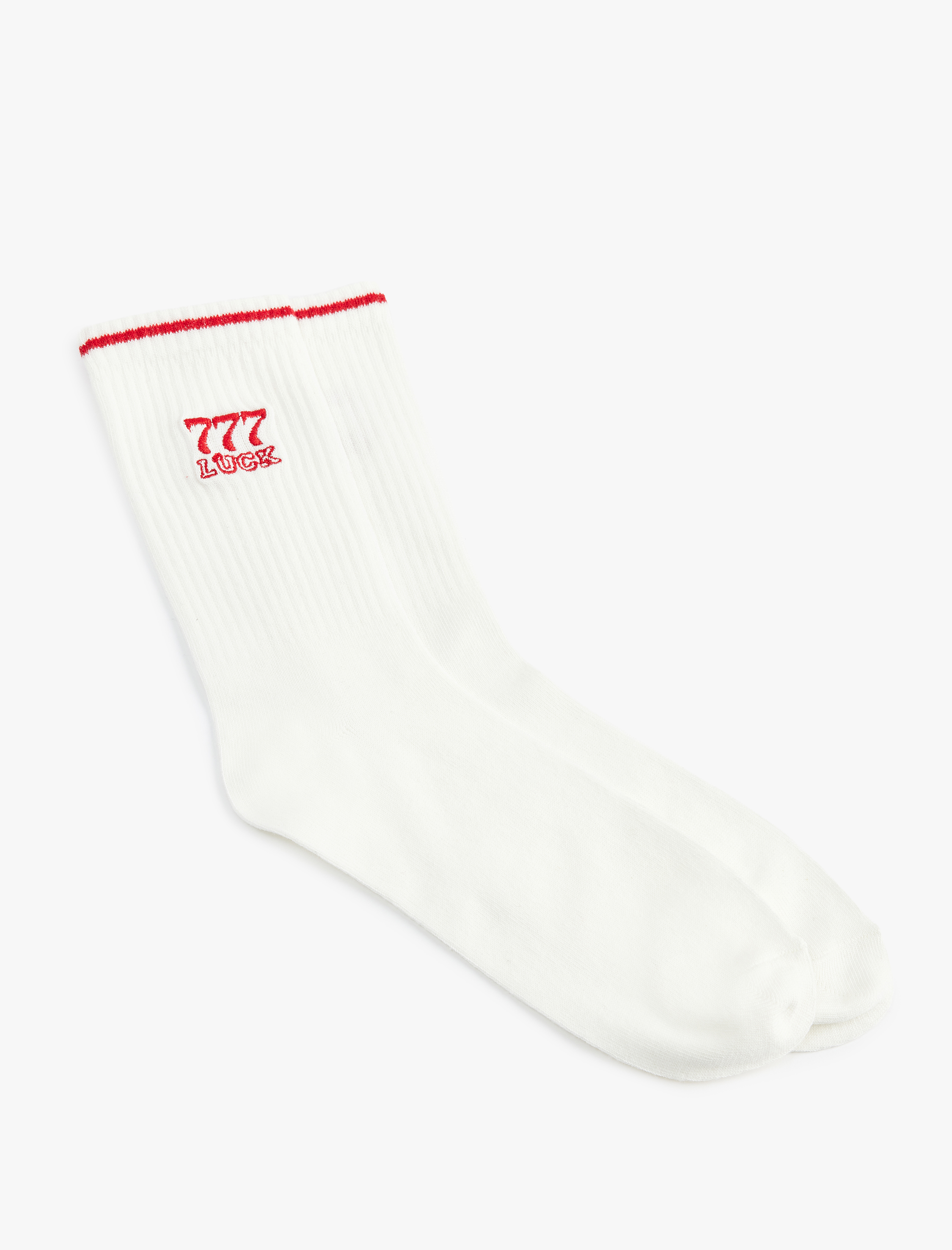  Kadın İşlemeli Çizgi Detaylı Tenis Çorabı