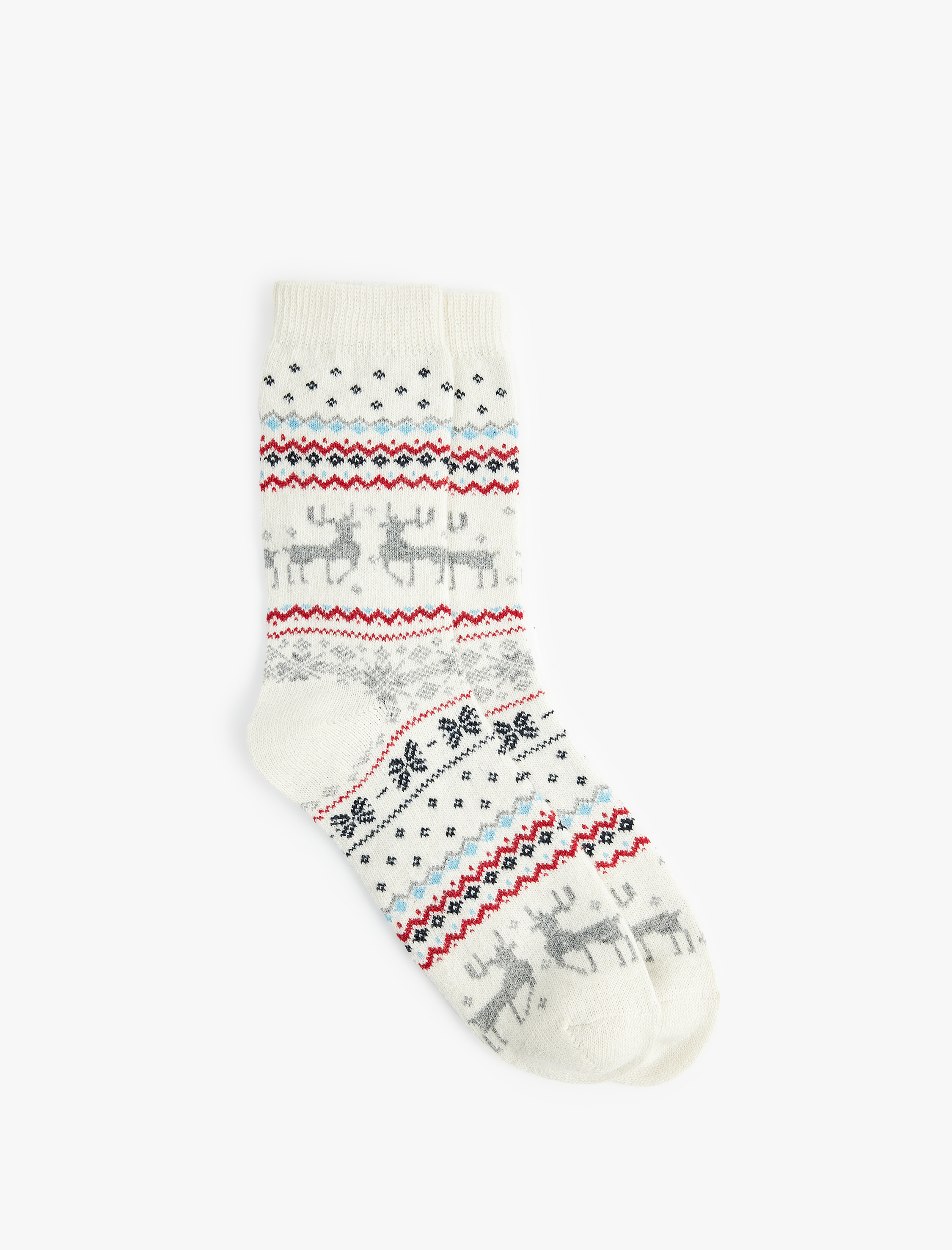 Kadın Yılbaşı Temalı Koyun Yünlü Soket Havlu Çorap