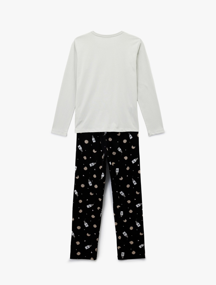  Pamuklu Baskılı Pijama Takımı